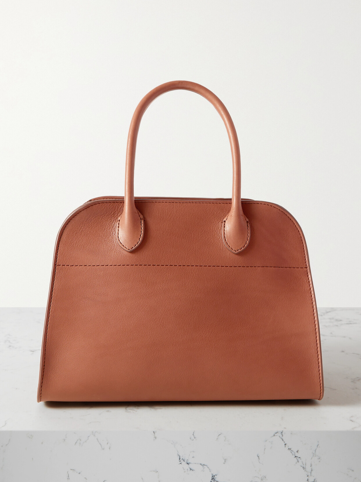 The Row - Margaux 10 Buckled Leather Tote - Brown