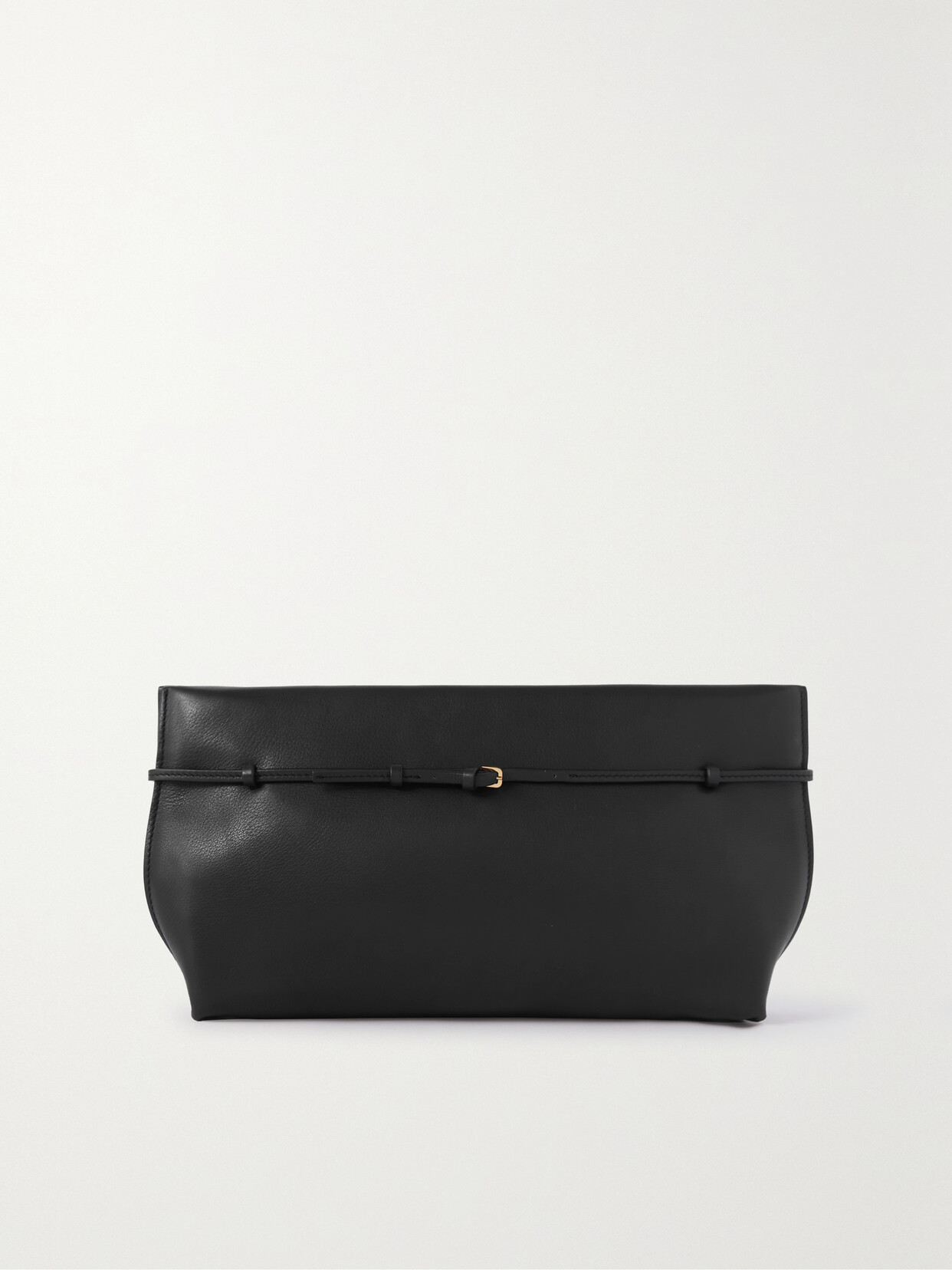 The Row - Sienna Leather Clutch - Black