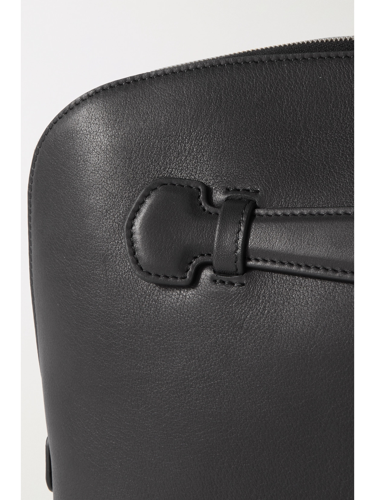 Shop The Row Ellie Leather Clutch In Black