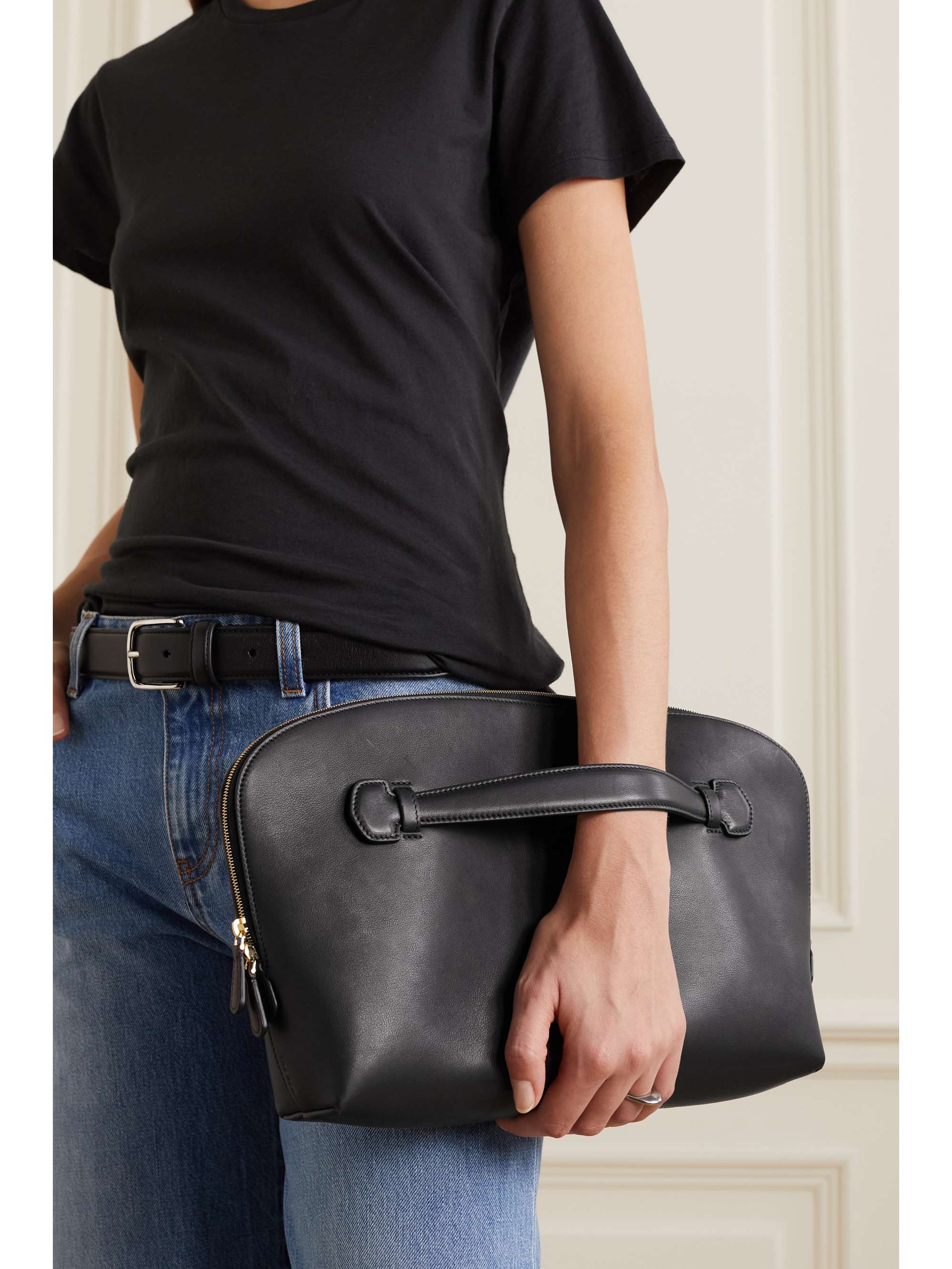 THE ROW Ellie leather clutch