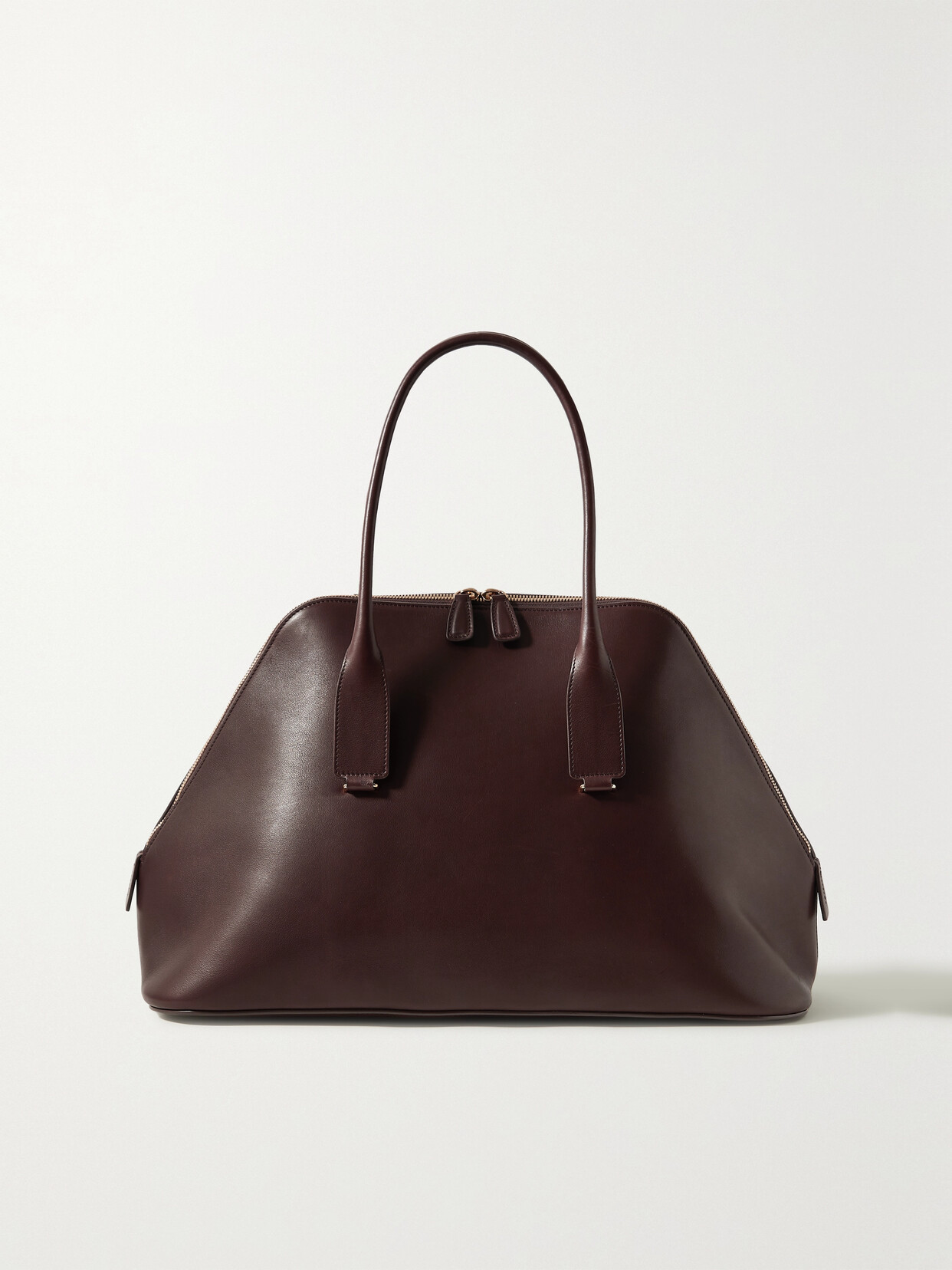 The Row - Devon Leather Tote - Burgundy