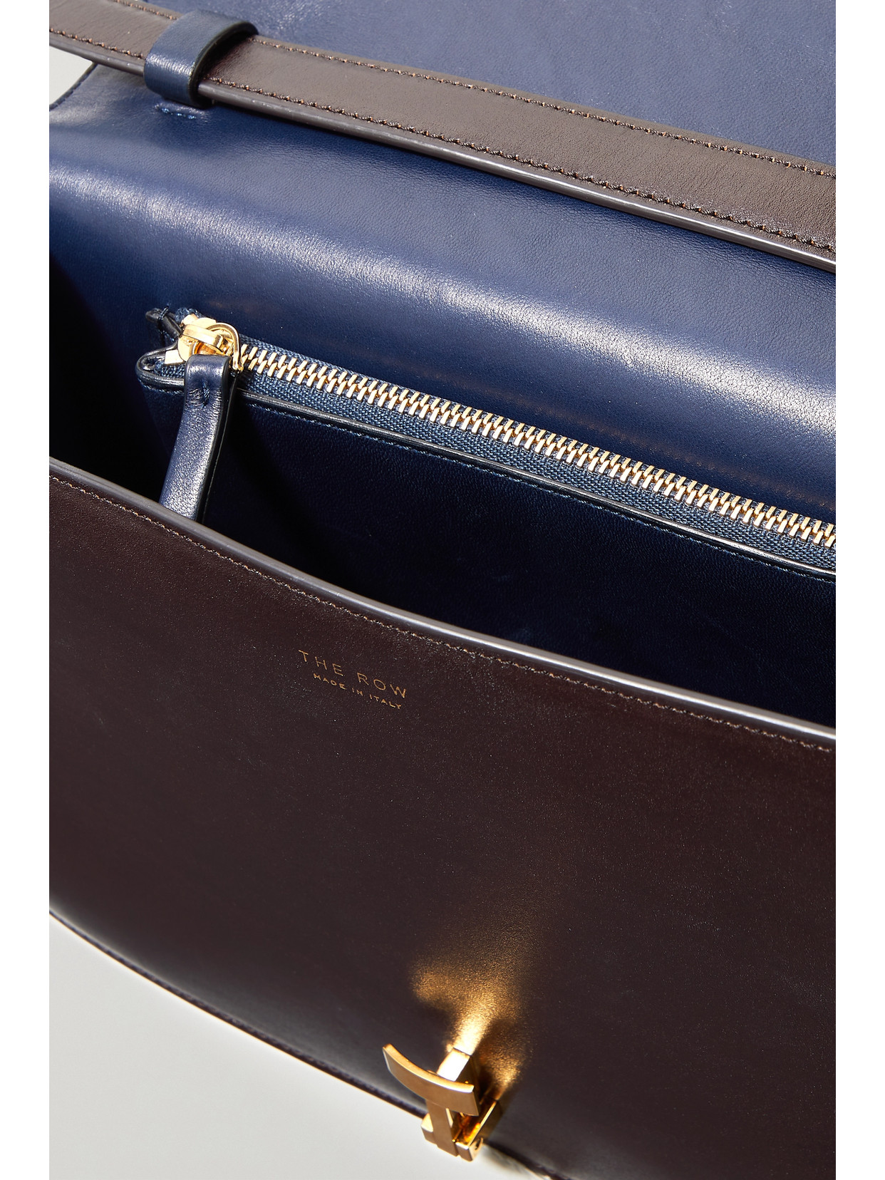 The Row Sofia Leather Shoulder Bag In Brown