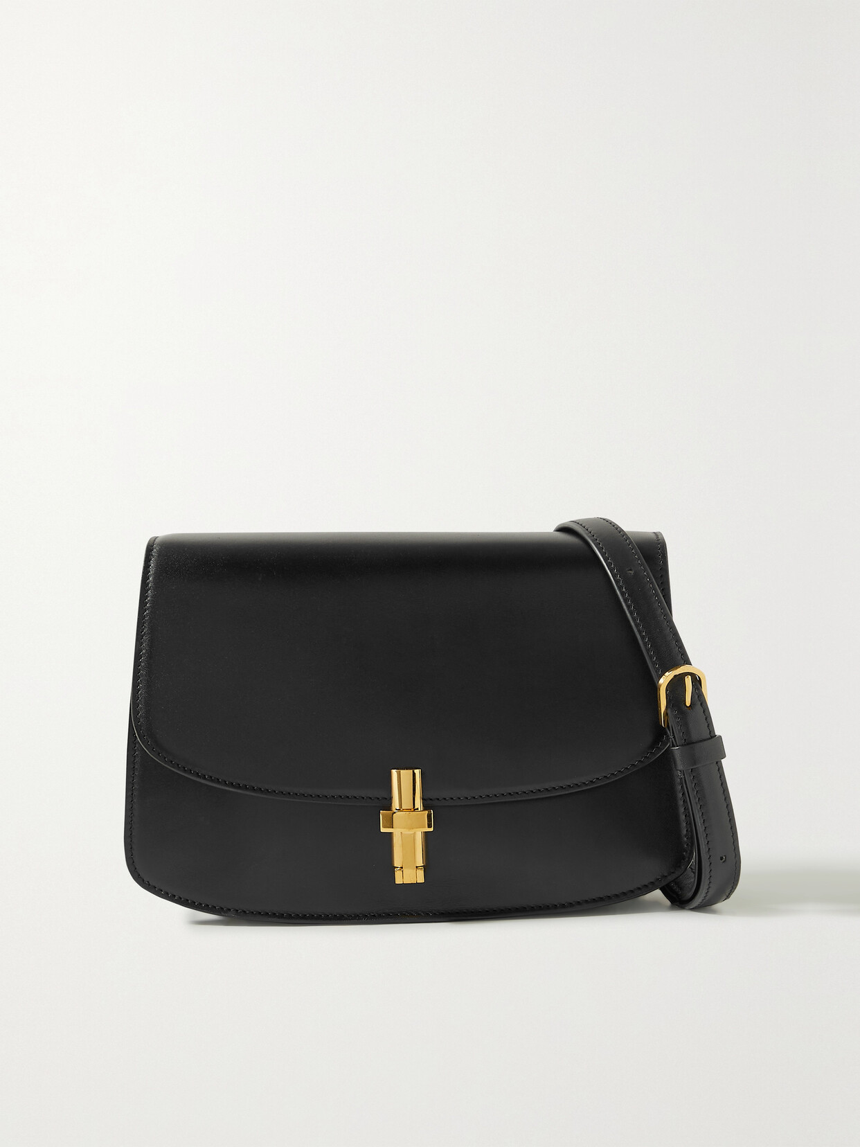 The Row - Sofia Leather Shoulder Bag - Black