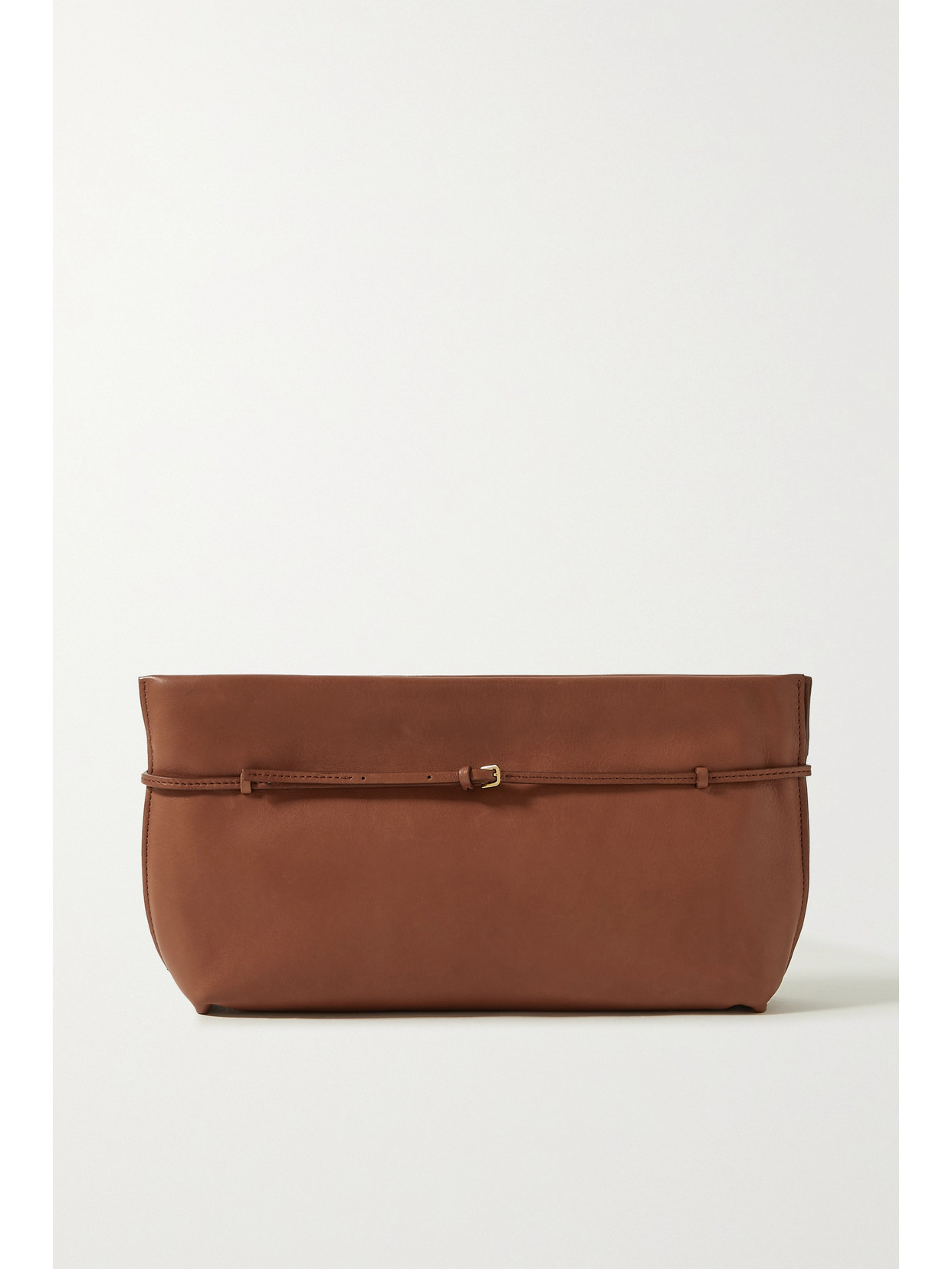 The Row - Sienna Leather Clutch - Brown