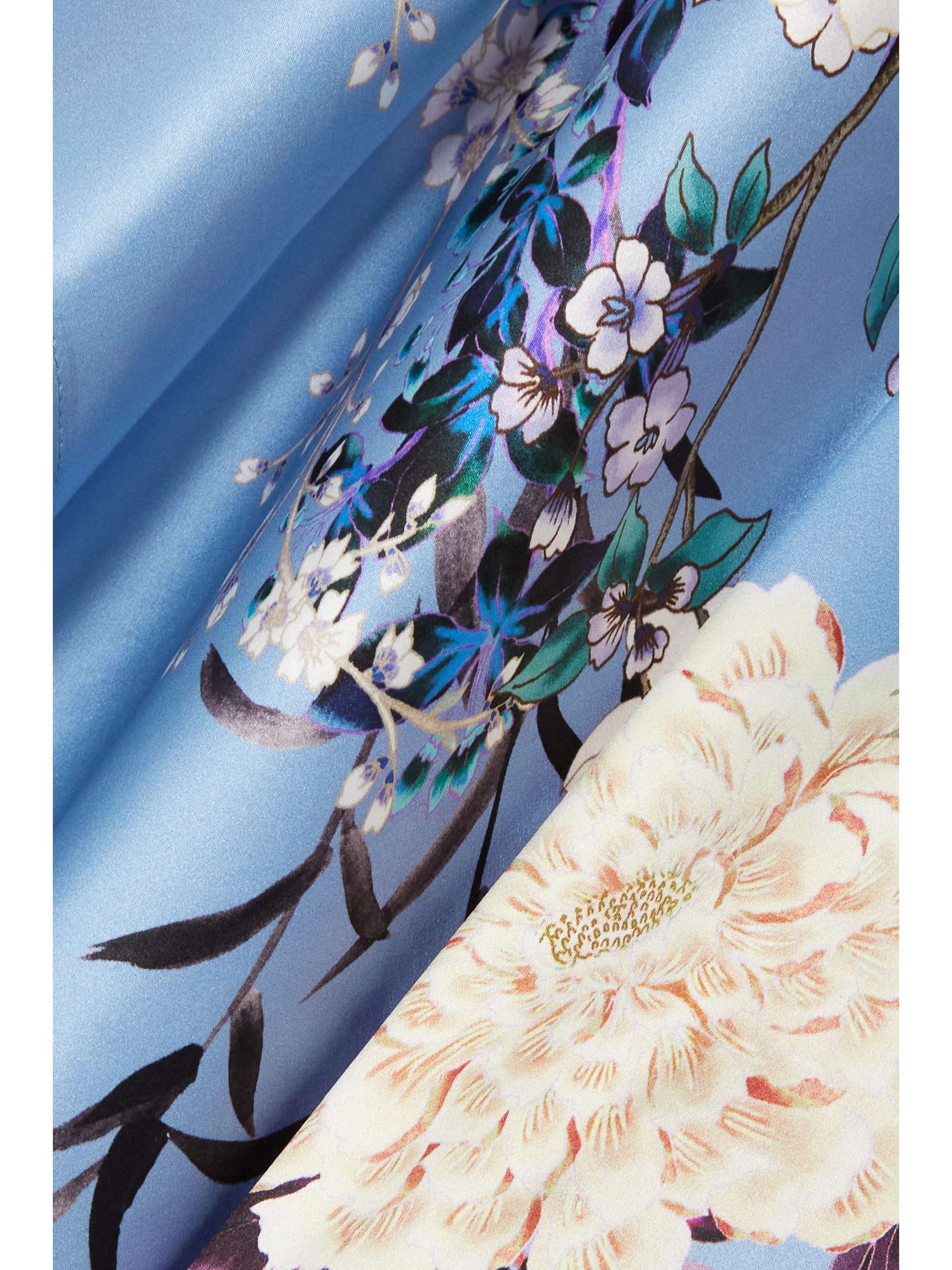 MENG Belted floral-print silk-satin robe