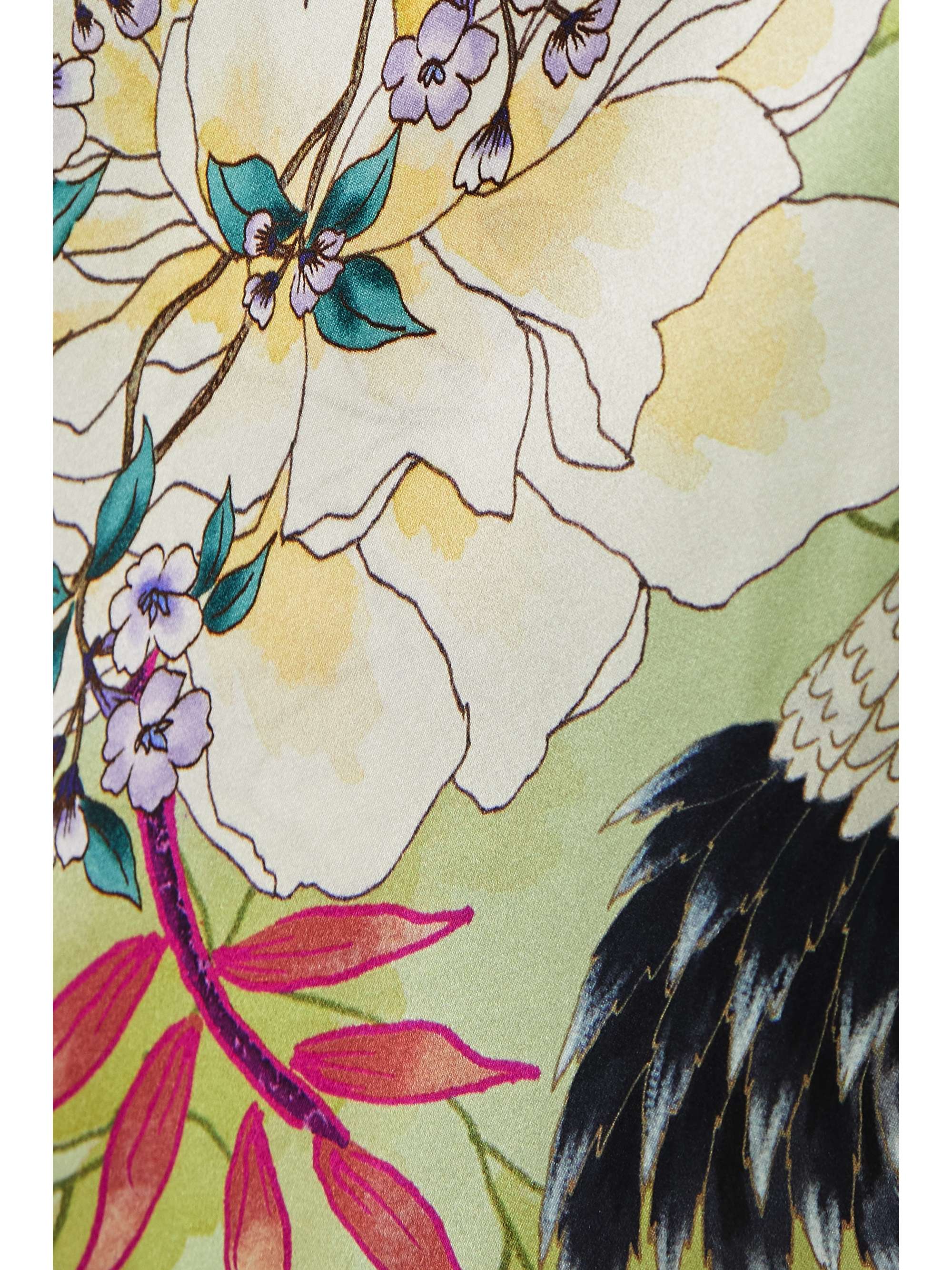 MENG Belted floral-print silk-satin robe