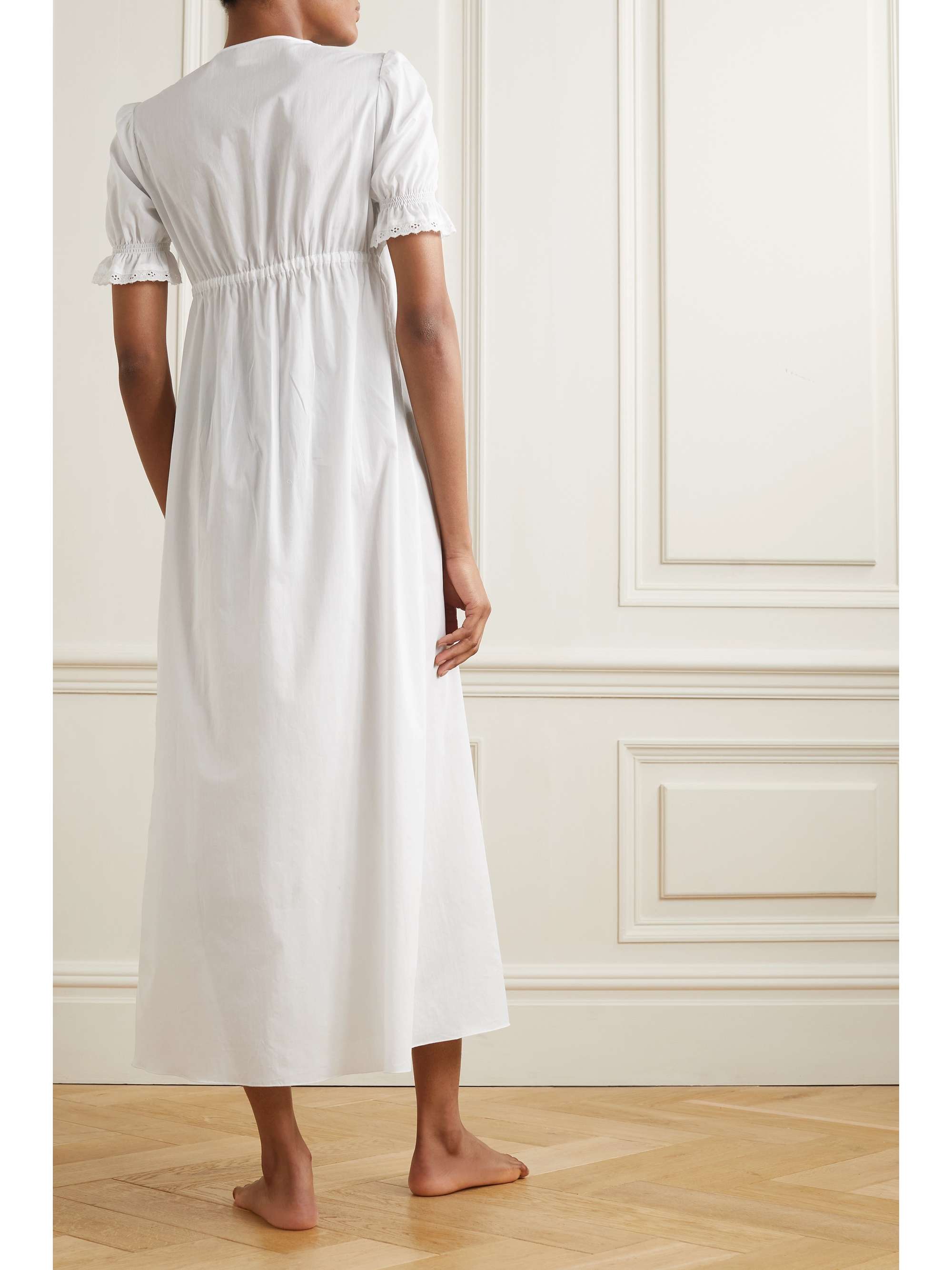 LORETTA CAPONI Olga broderie anglaise cotton-voile nightdress