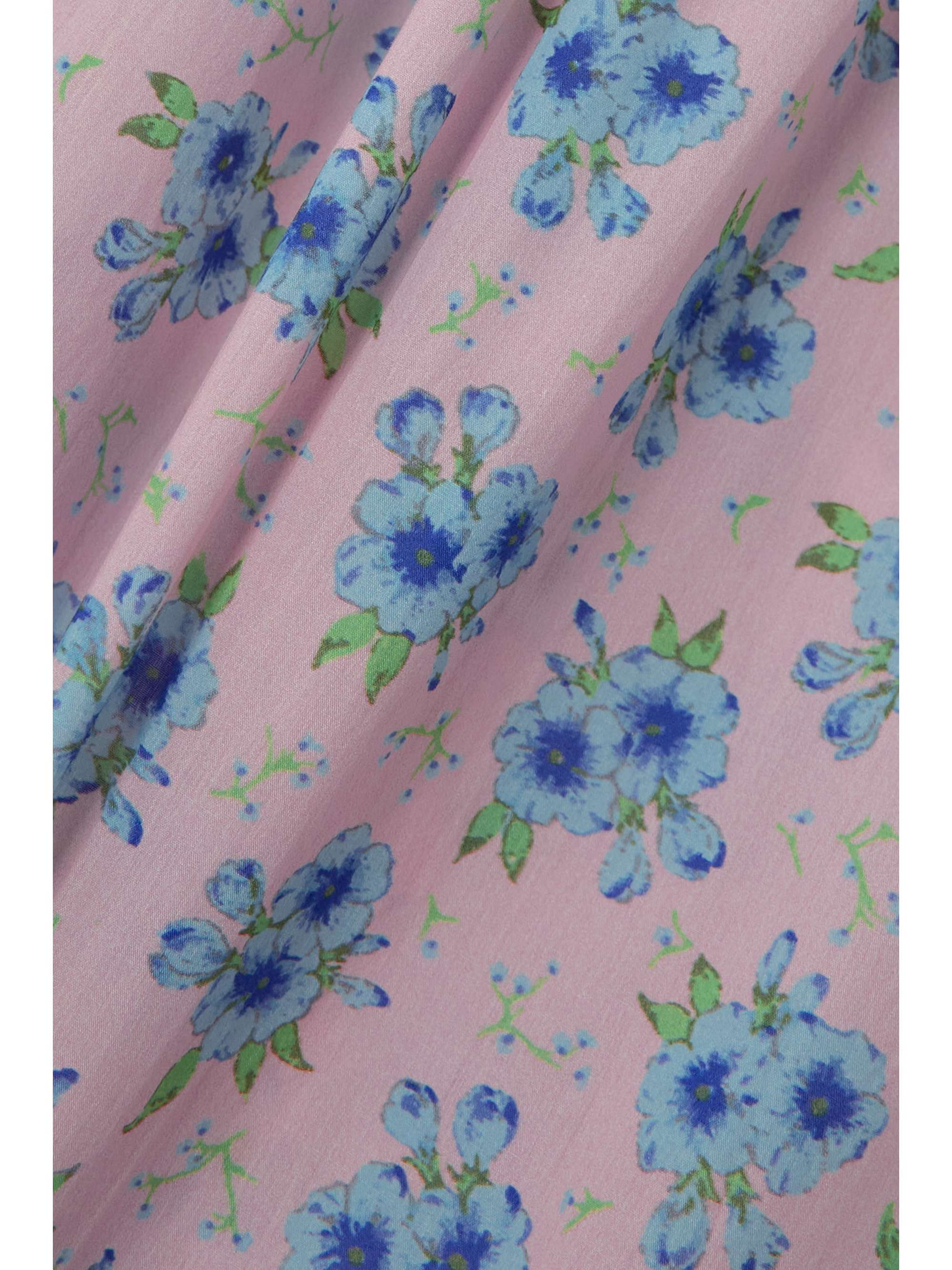 LORETTA CAPONI Smocked flower-print cotton nightdress