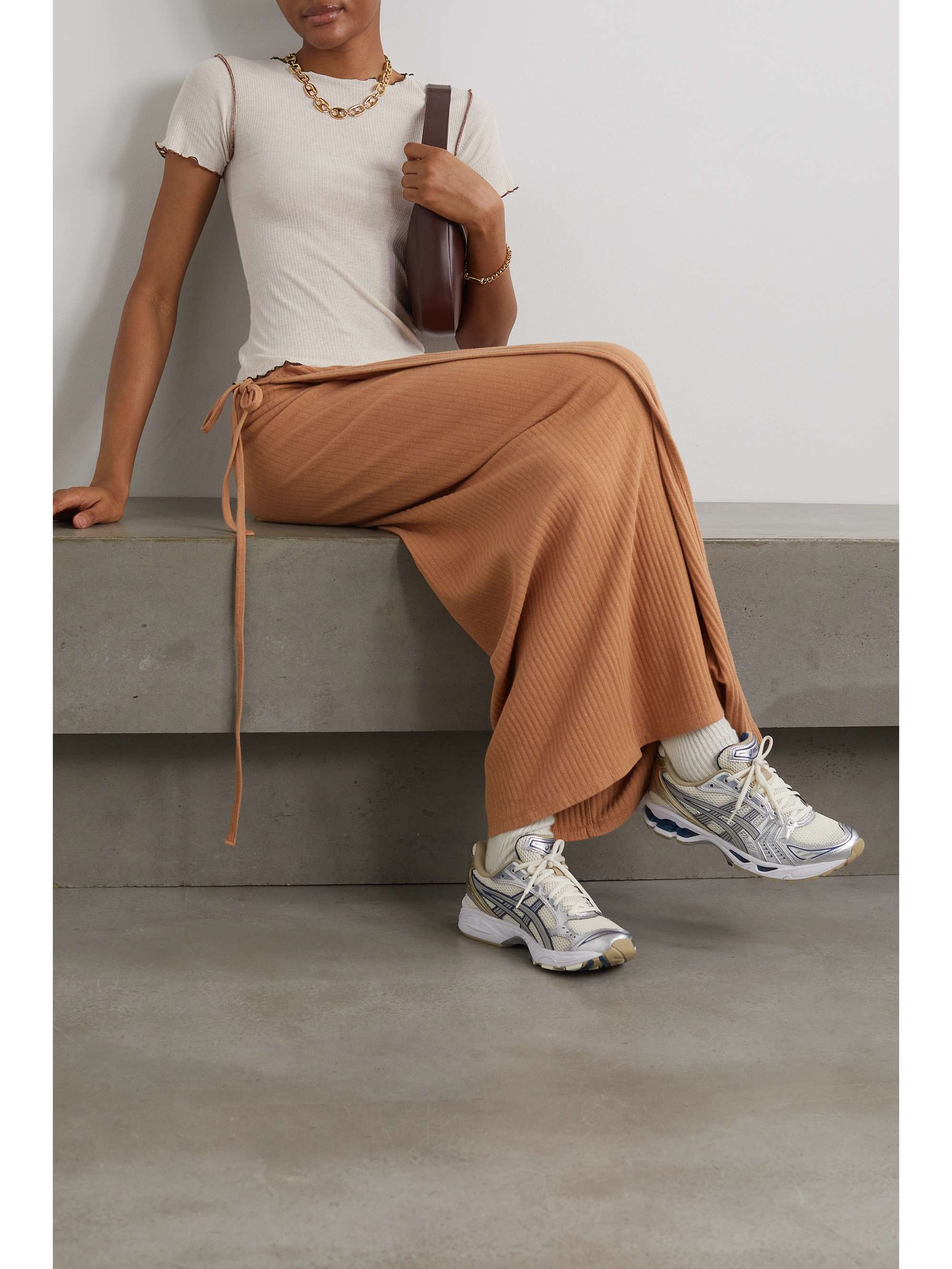 BASERANGE +NET SUSTAIN Vein ribbed cotton T-shirt | NET-A-PORTER