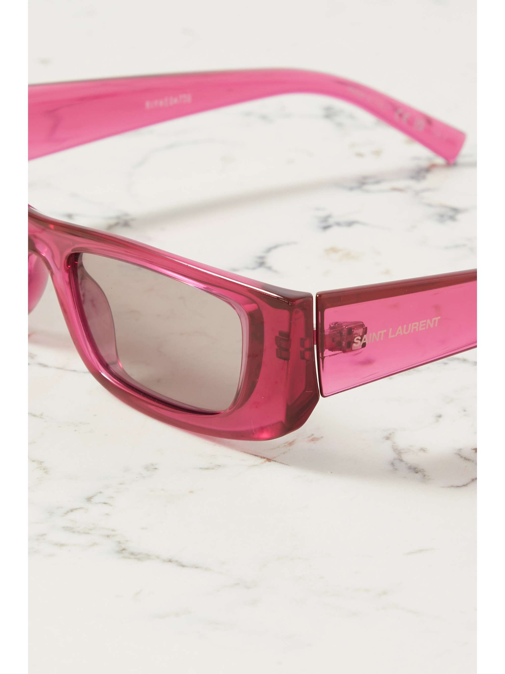 SAINT LAURENT EYEWEAR Rectangular-frame acetate sunglasses