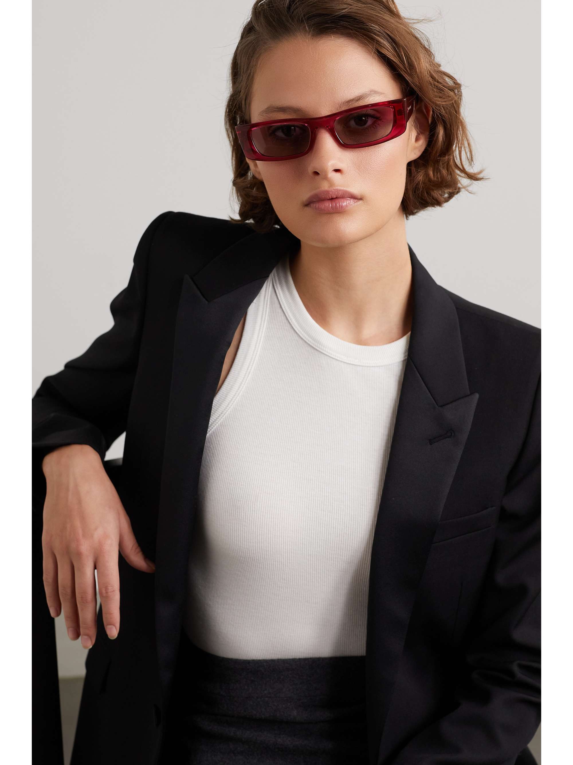 Saint laurent square deals acetate sunglasses
