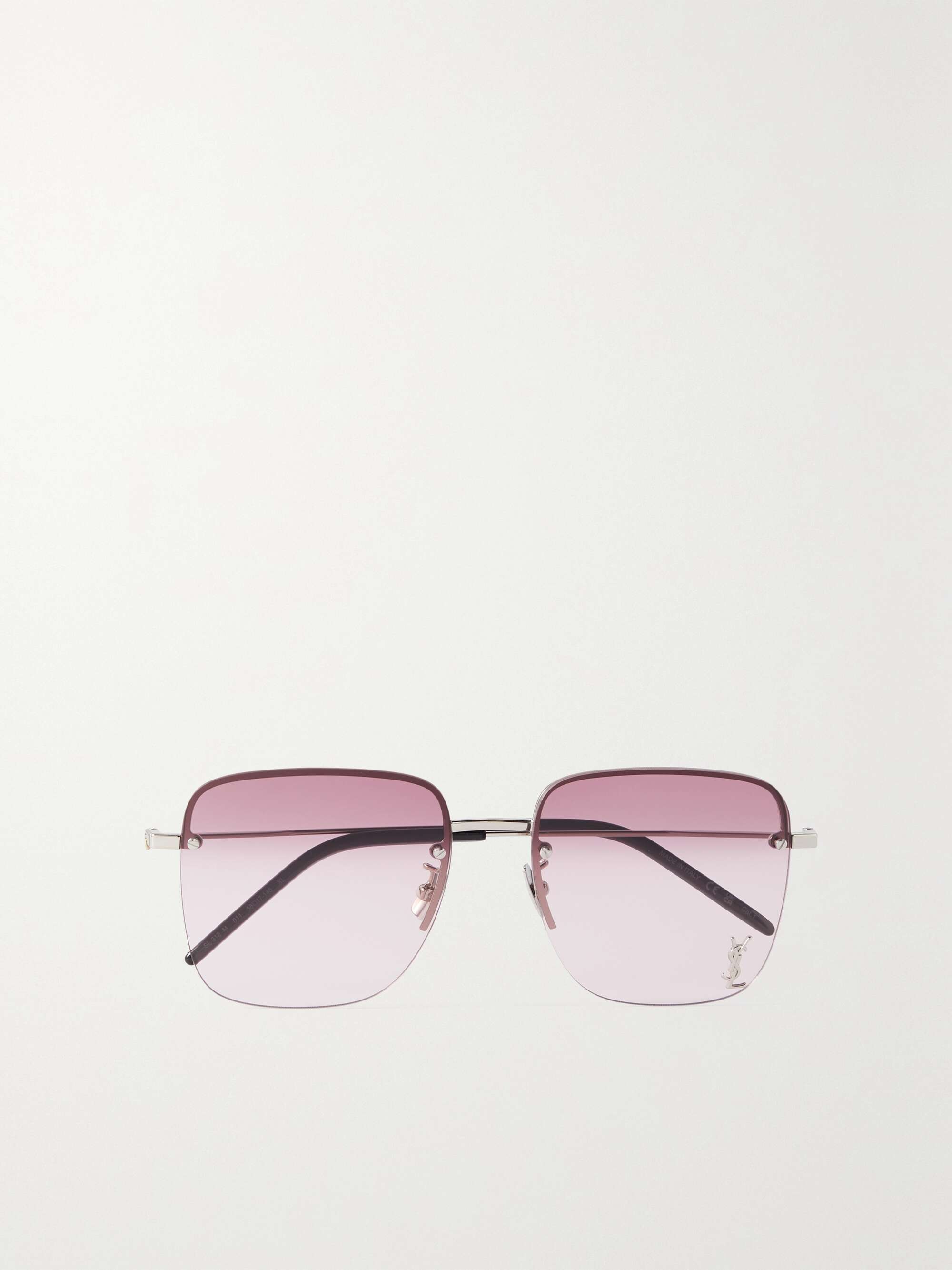 Square-Frame Silver-Tone Sunglasses