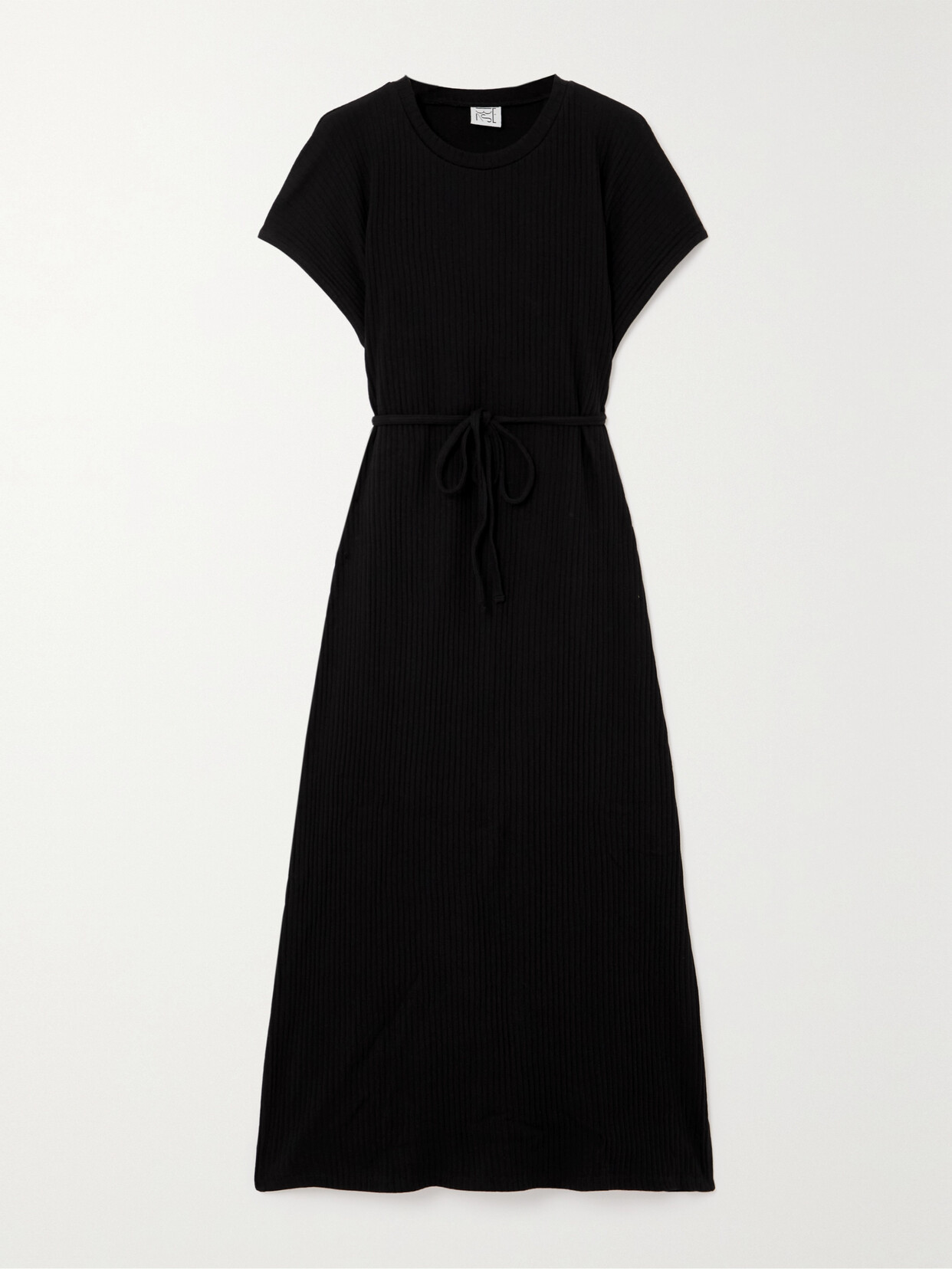 Baserange - + Net Sustain Shaw Ribbed Cotton And Hemp-blend Dress - Black