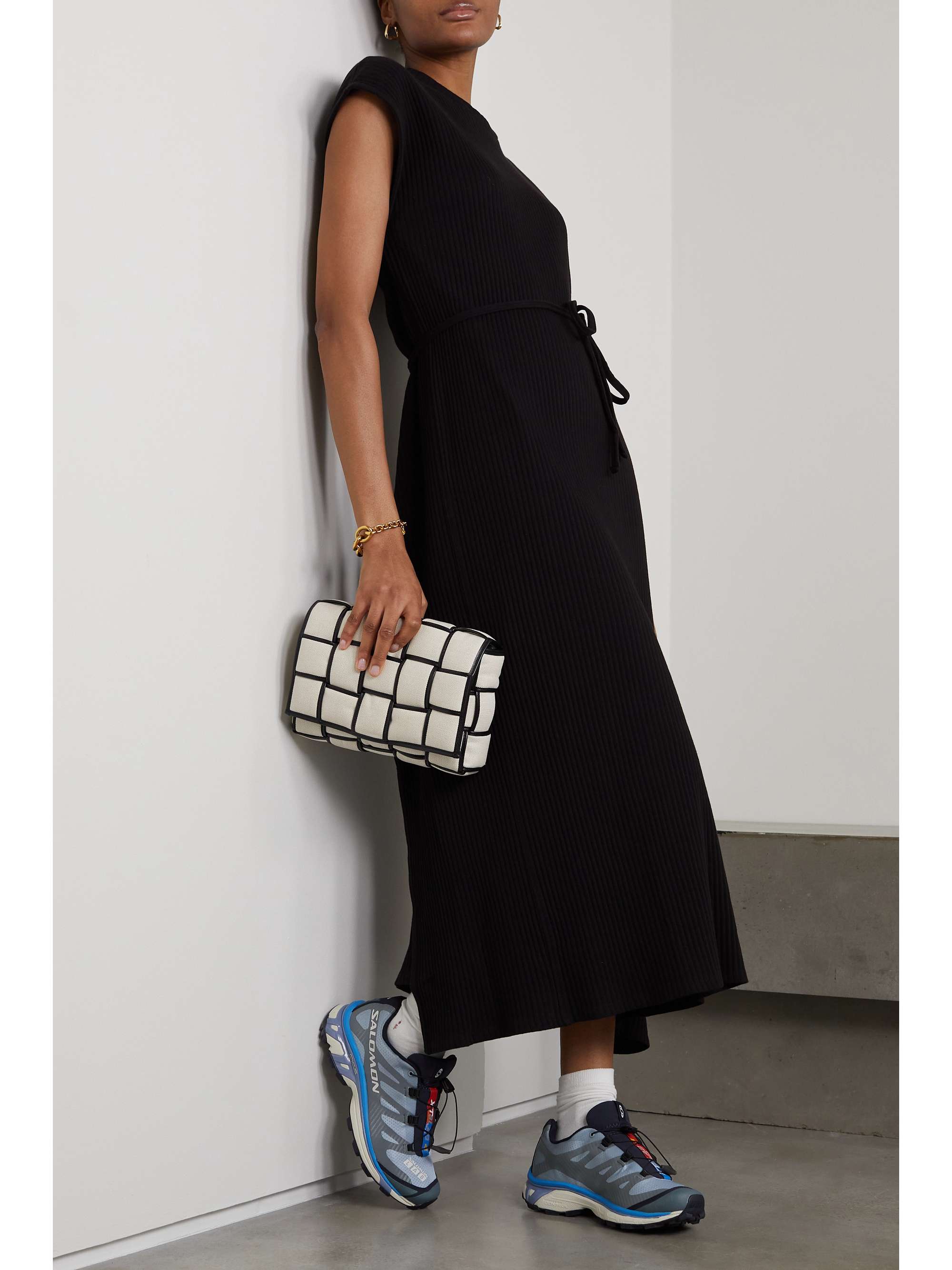 BASERANGE + NET SUSTAIN Shaw ribbed cotton and hemp-blend dress