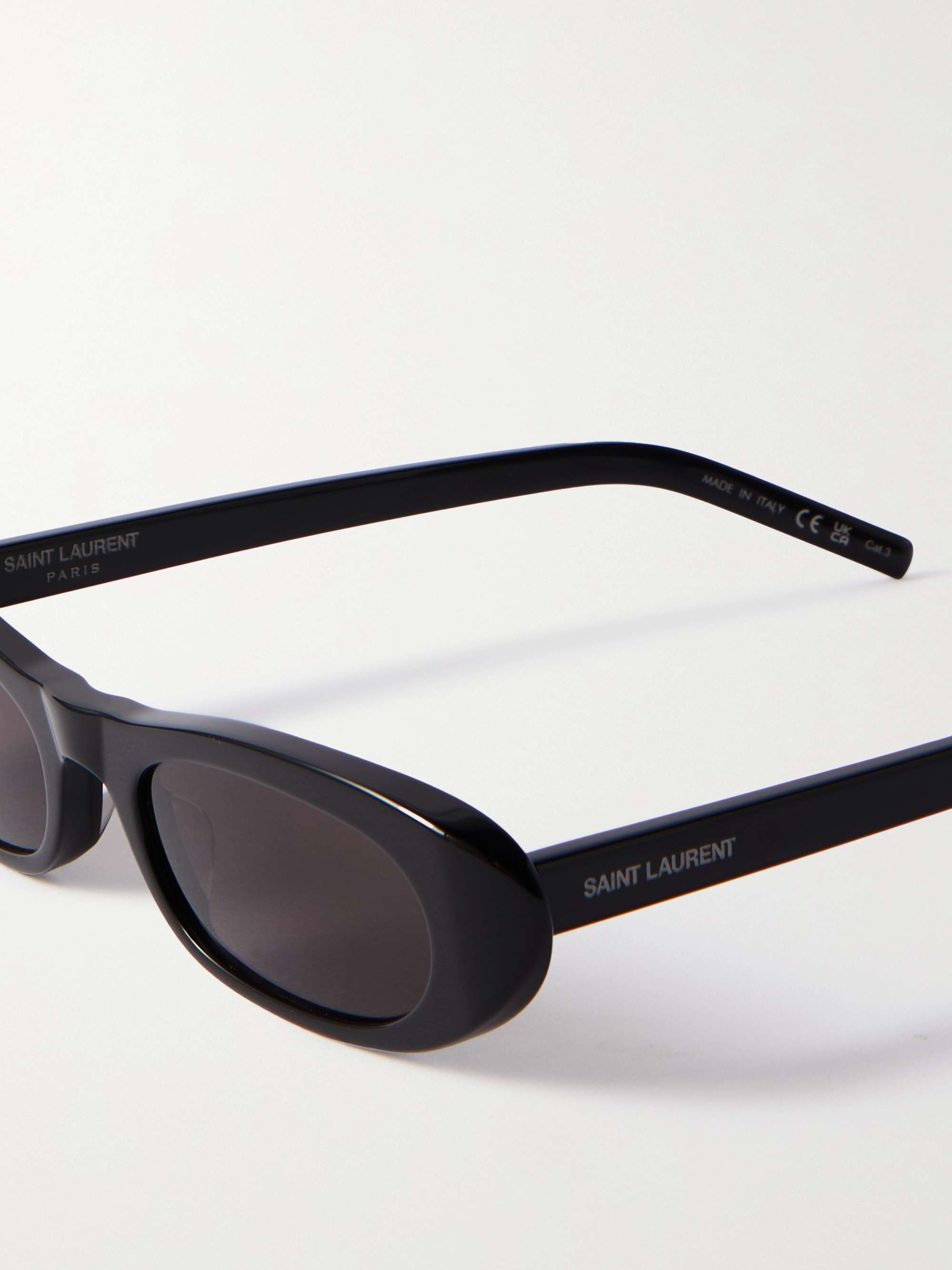 SAINT LAURENT EYEWEAR Shade oval-frame acetate sunglasses