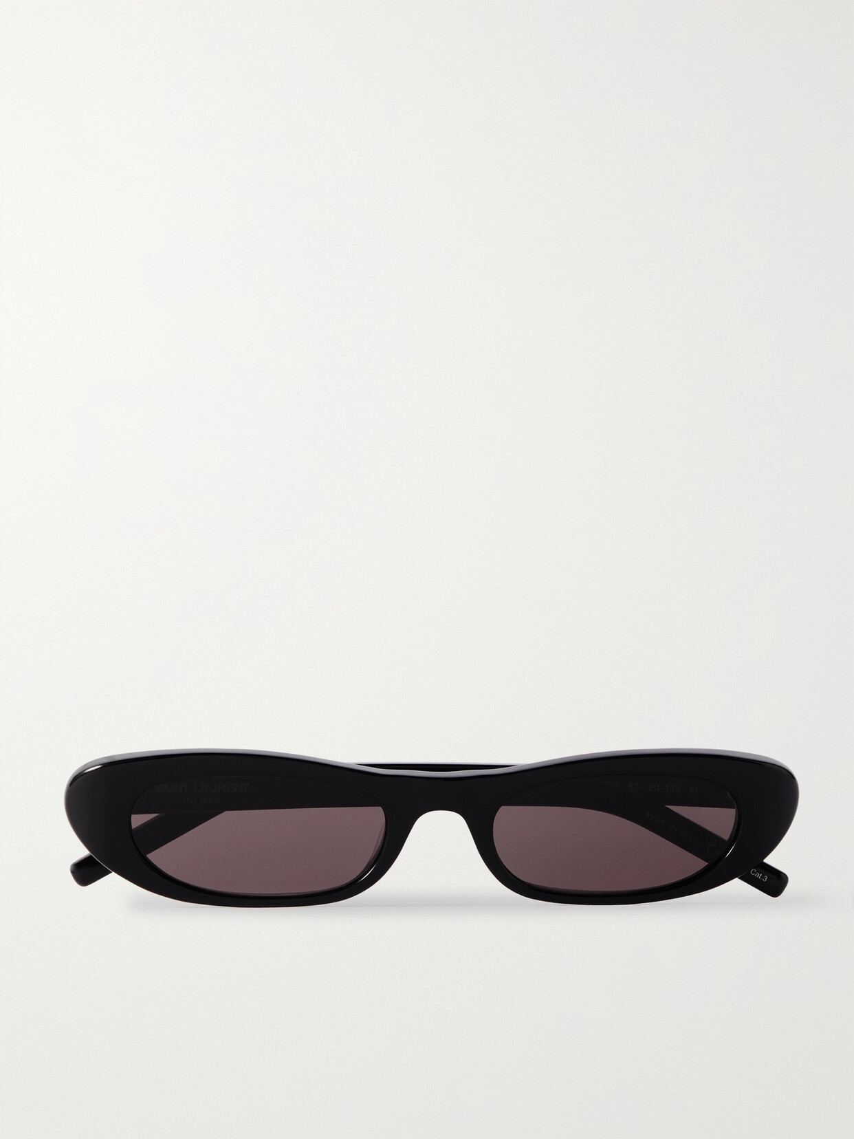 Saint Laurent Oval-frame Acetate Sunglasses In Black