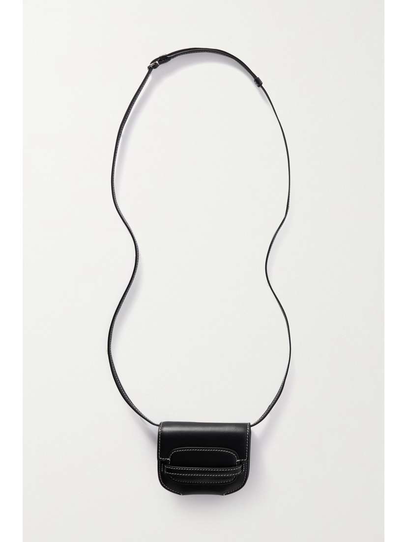 Savette Sport Mini Topstitched Leather Shoulder Bag -  - One size