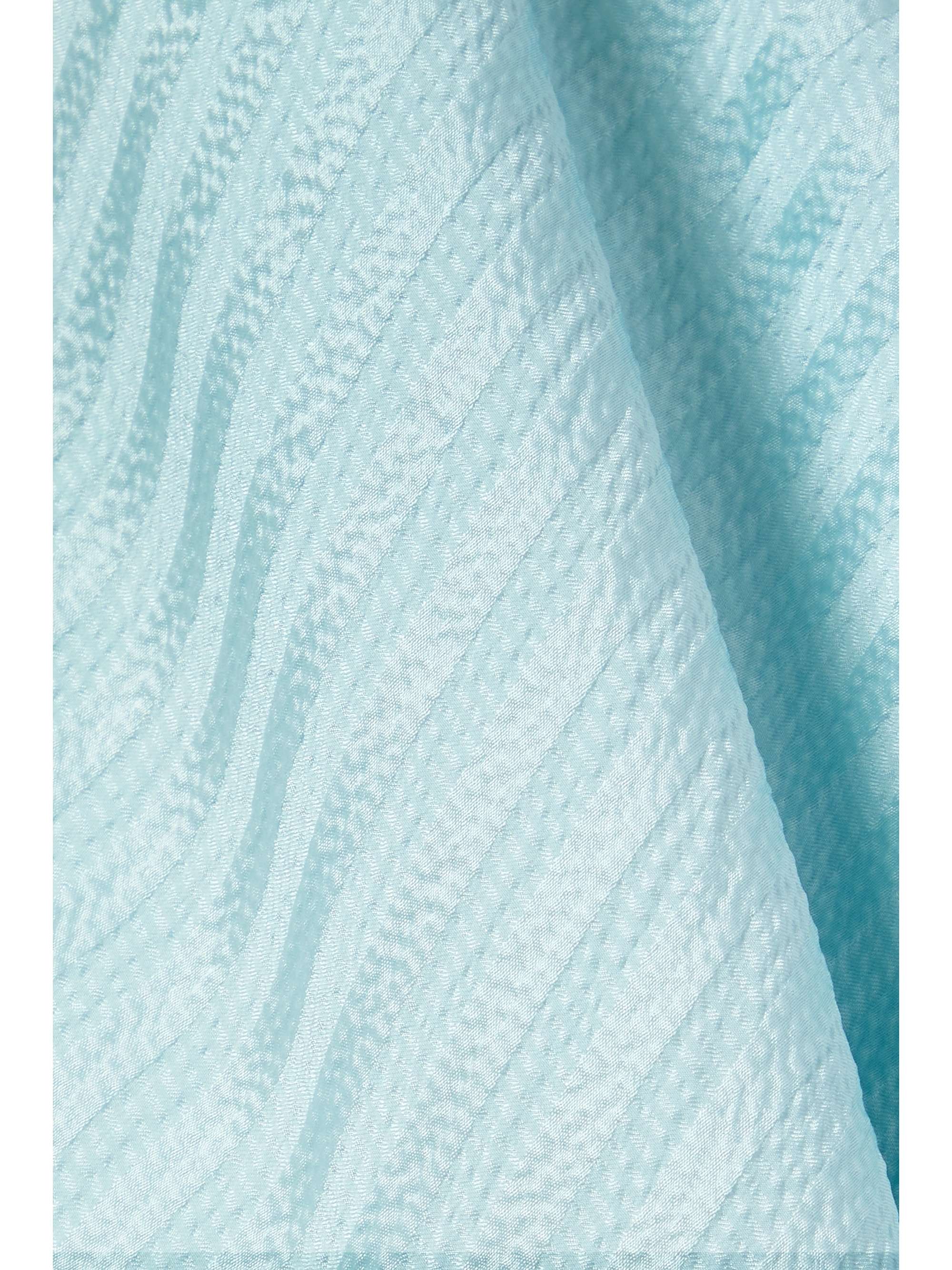 MORGAN LANE Nia belted striped silk-seersucker robe