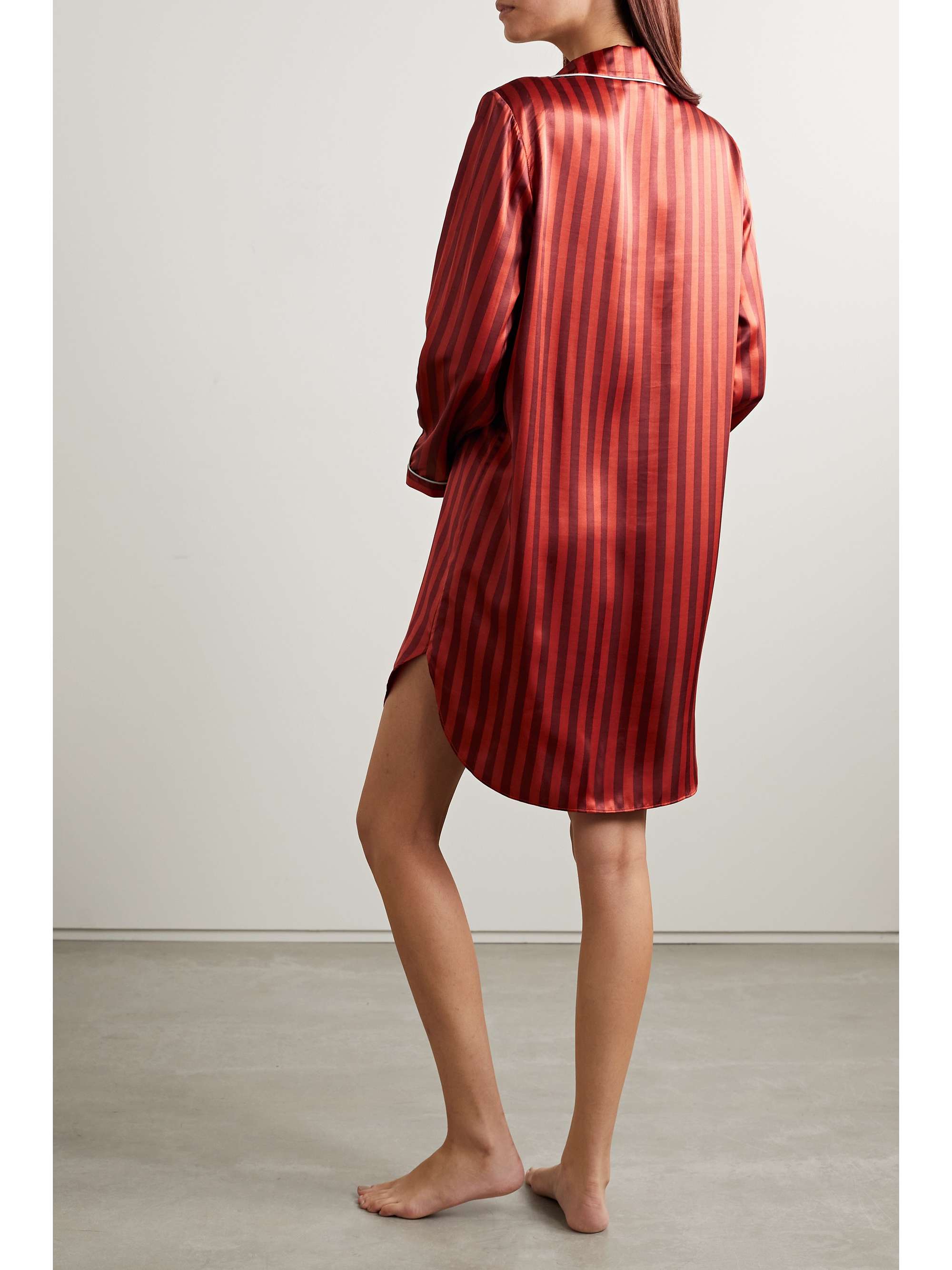 MORGAN LANE Jillian striped satin nightdress