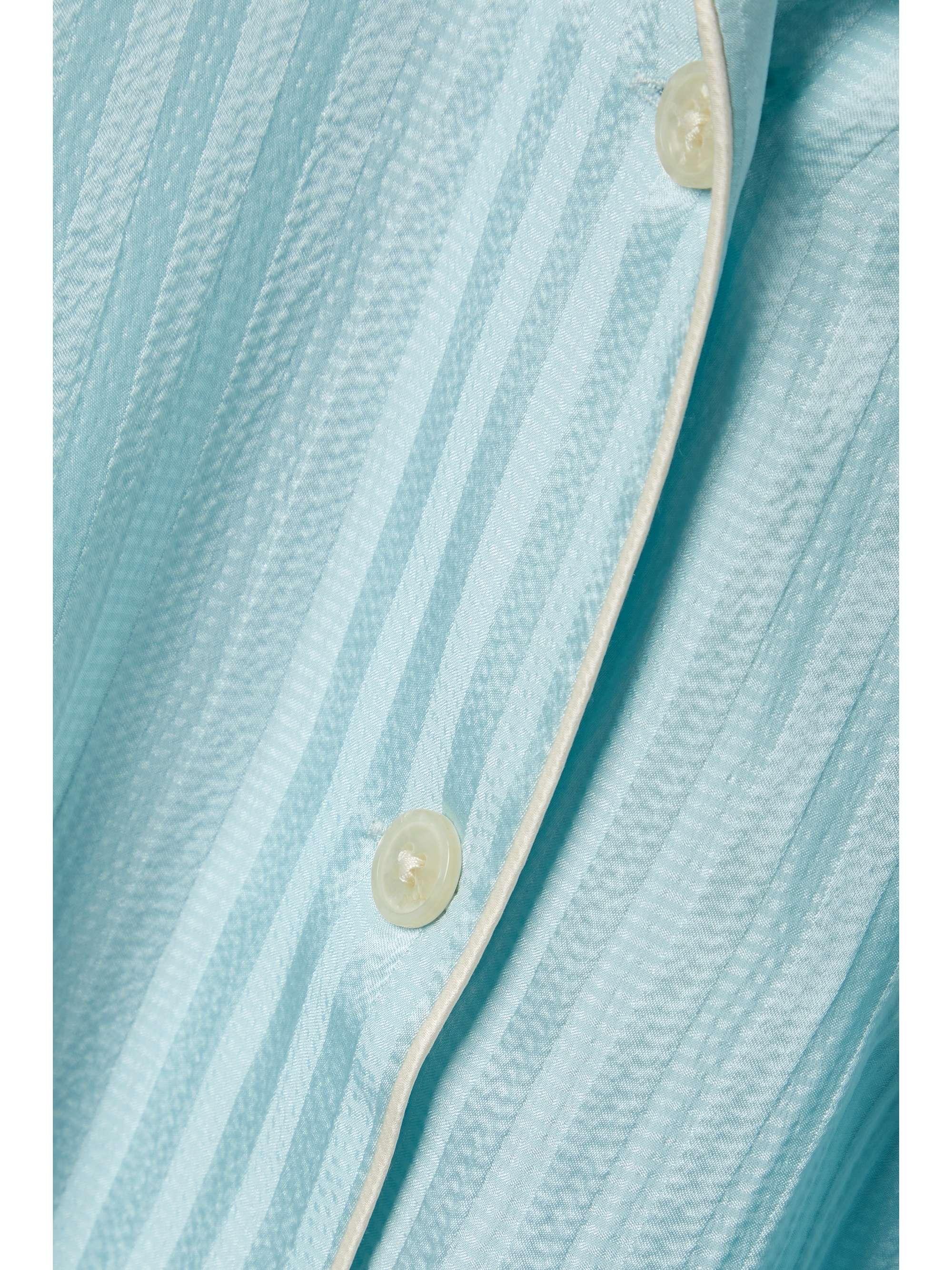 MORGAN LANE Katelyn Fiona striped silk-seersucker pajama set