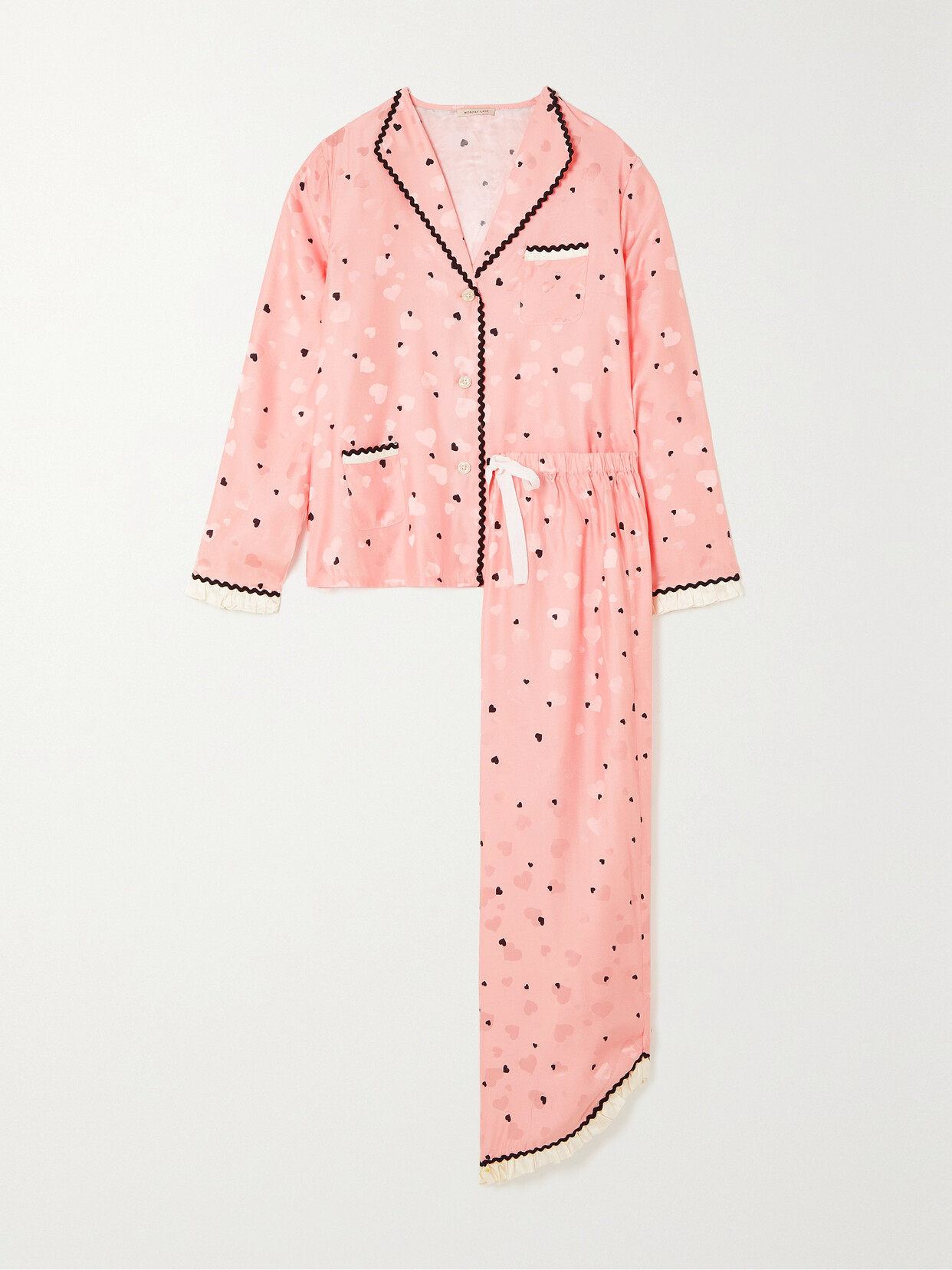 Morgan Lane - Mimi Margo Ric Rac-trimmed Printed Charmeuse Pajama Set - Pink