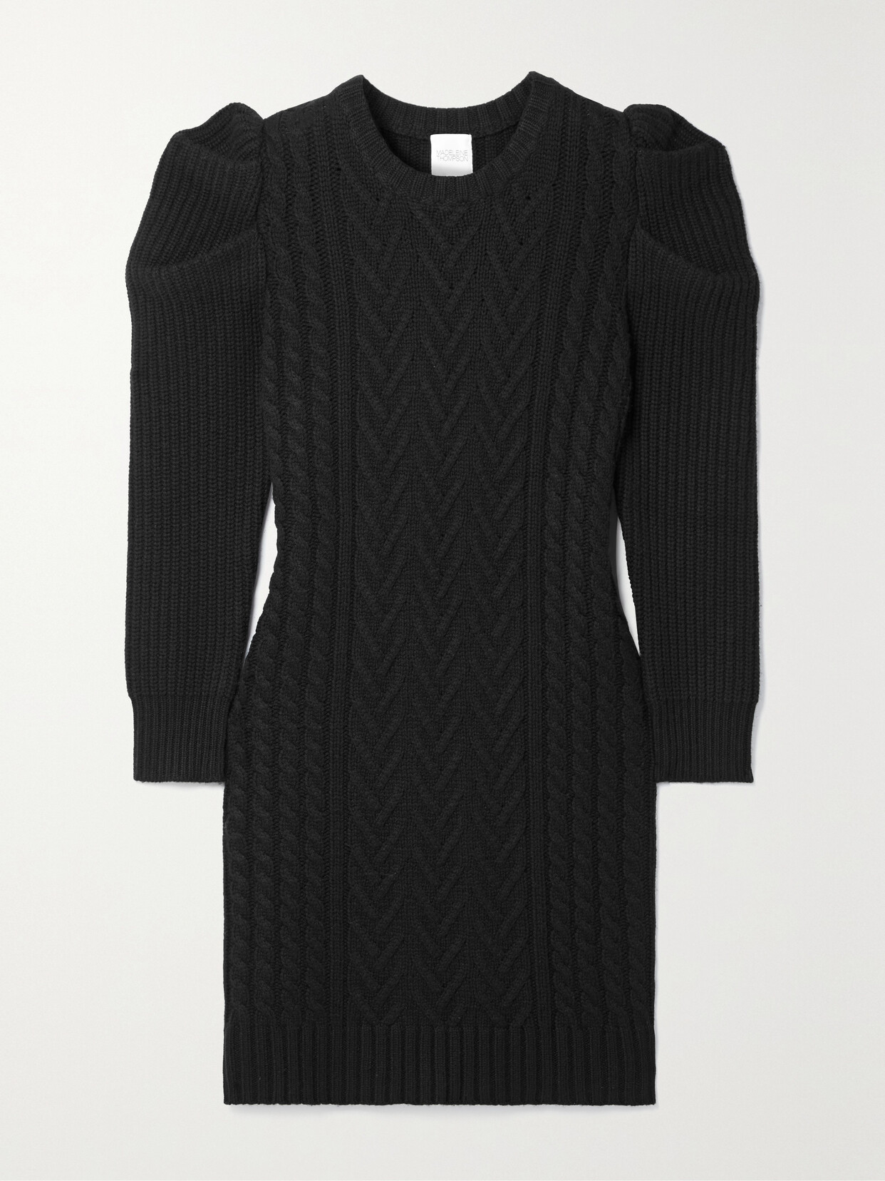 Madeleine Thompson - Ottie Cable-knit Wool And Cashmere-blend Mini Dress - Black