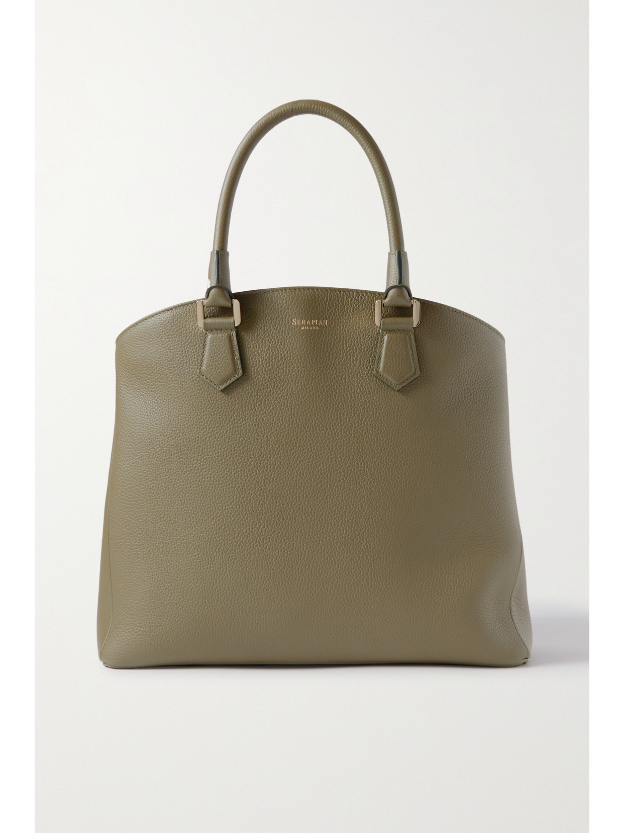 Serapian - Luna Textured-leather Tote - Green