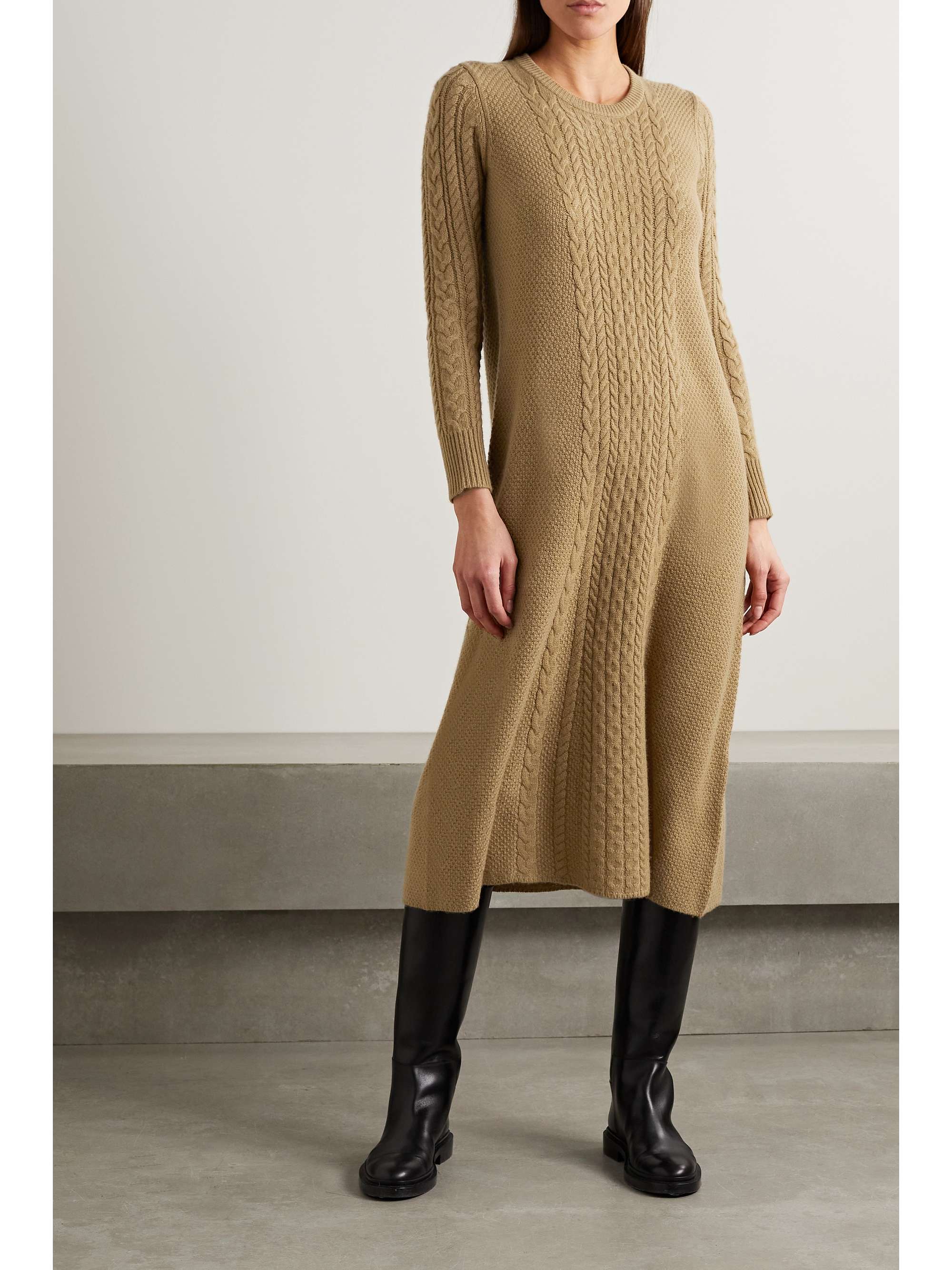 MADELEINE THOMPSON Yew cableknit wool and cashmereblend midi dress
