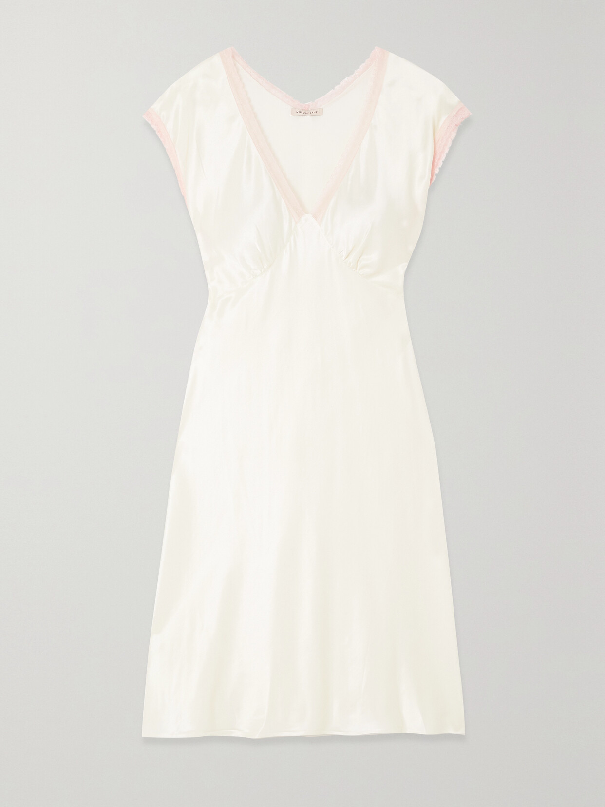 Morgan Lane - Cordelia Lace-trimmed Satin Nightdress - White