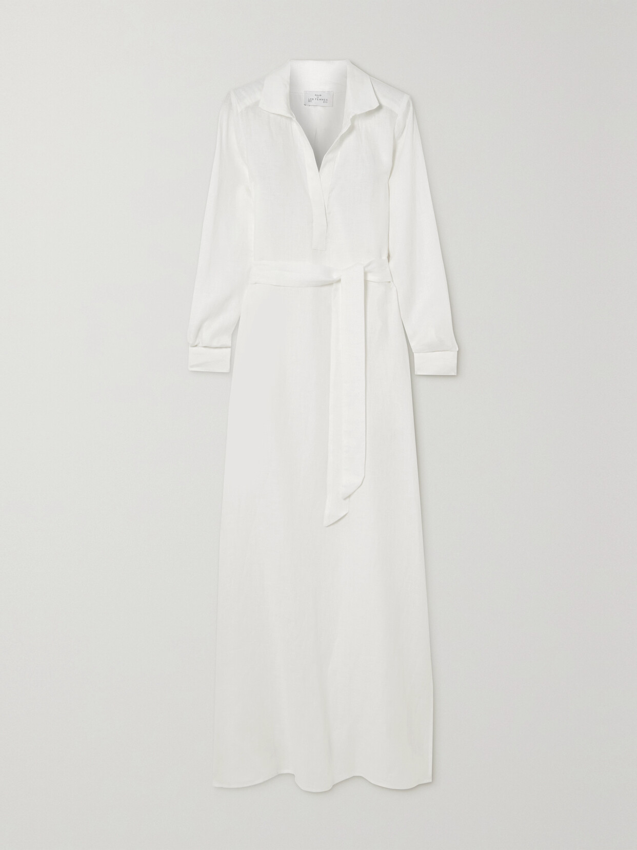 Pour Les Femmes - Linen-gauze Maxi Shirt Dress - Cream