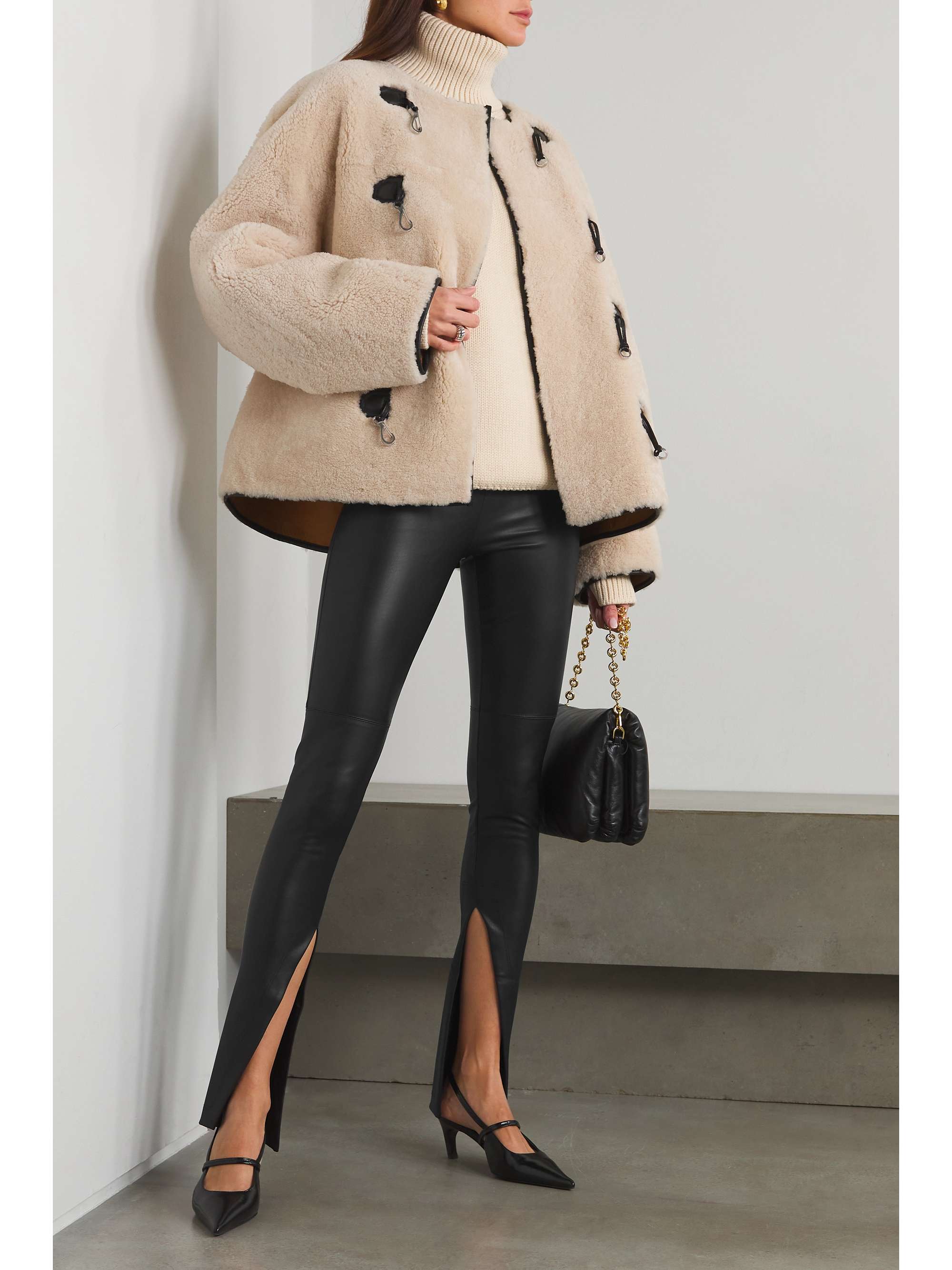 Carlisle vegan leather slim leg pants