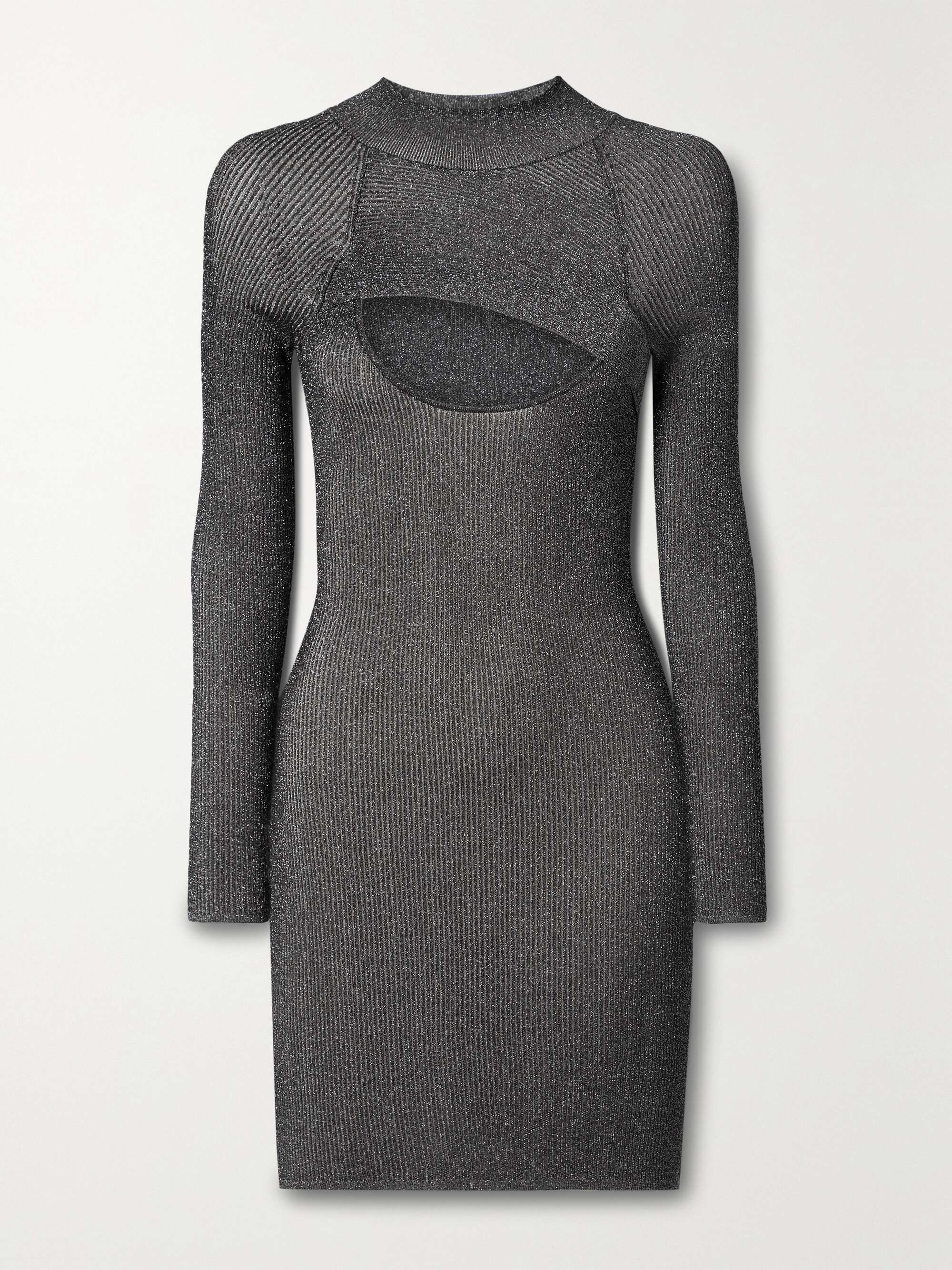 ALIX NYC Carder cutout metallic ribbedknit mini dress NETAPORTER
