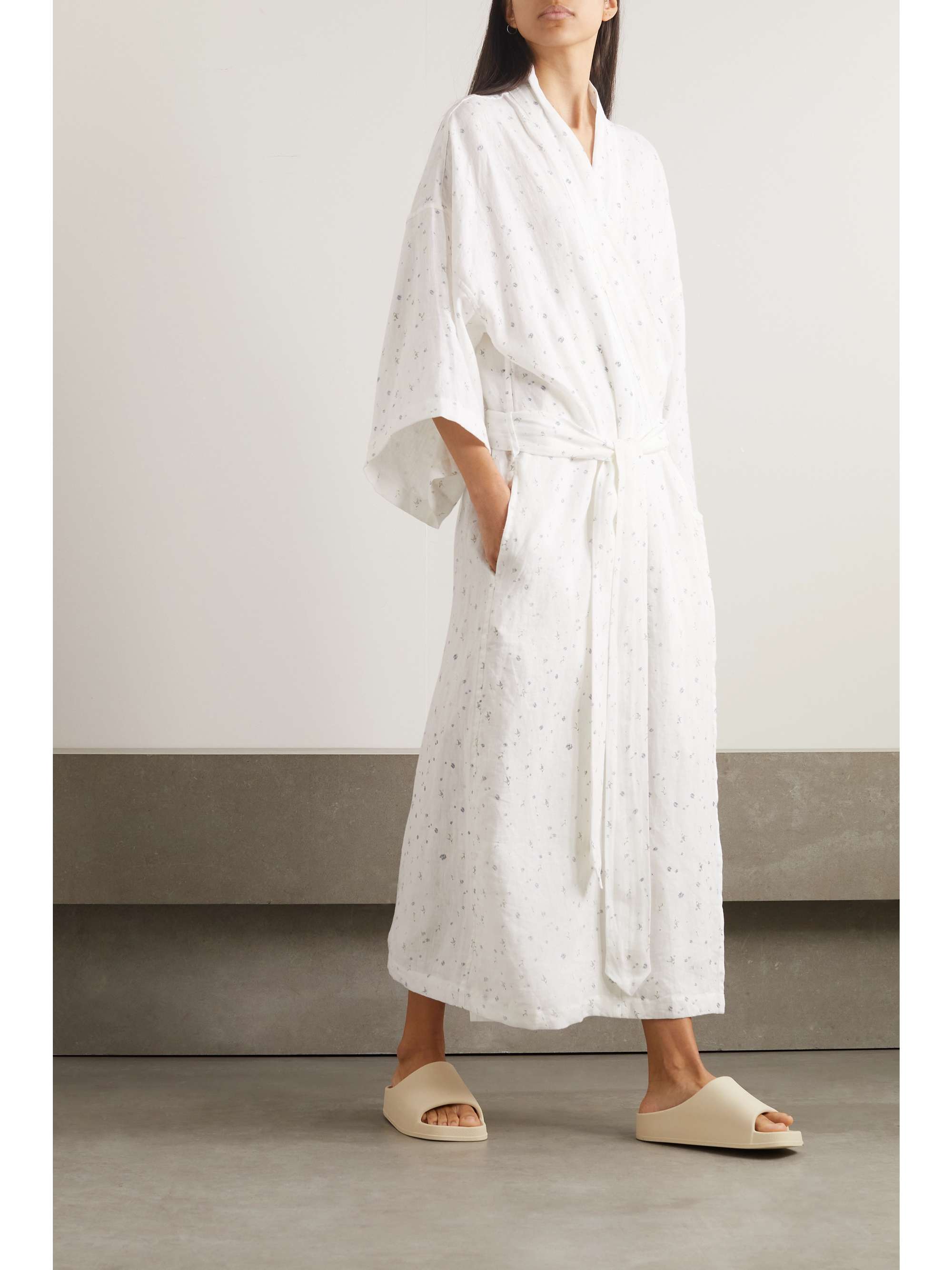 DEIJI STUDIOS + NET SUSTAIN The 02 belted floral-print linen robe