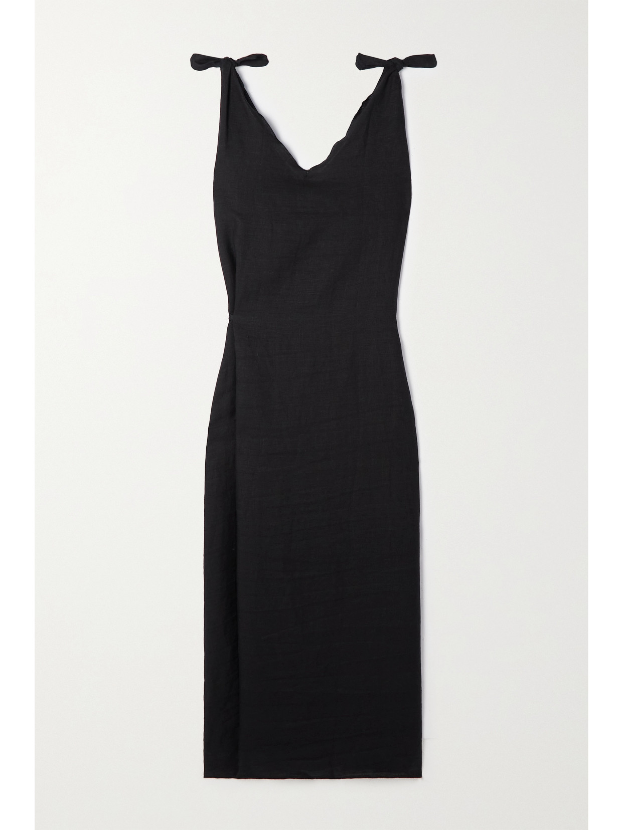 Deiji Studios - + Net Sustain The Knot Linen Midi Dress - Black