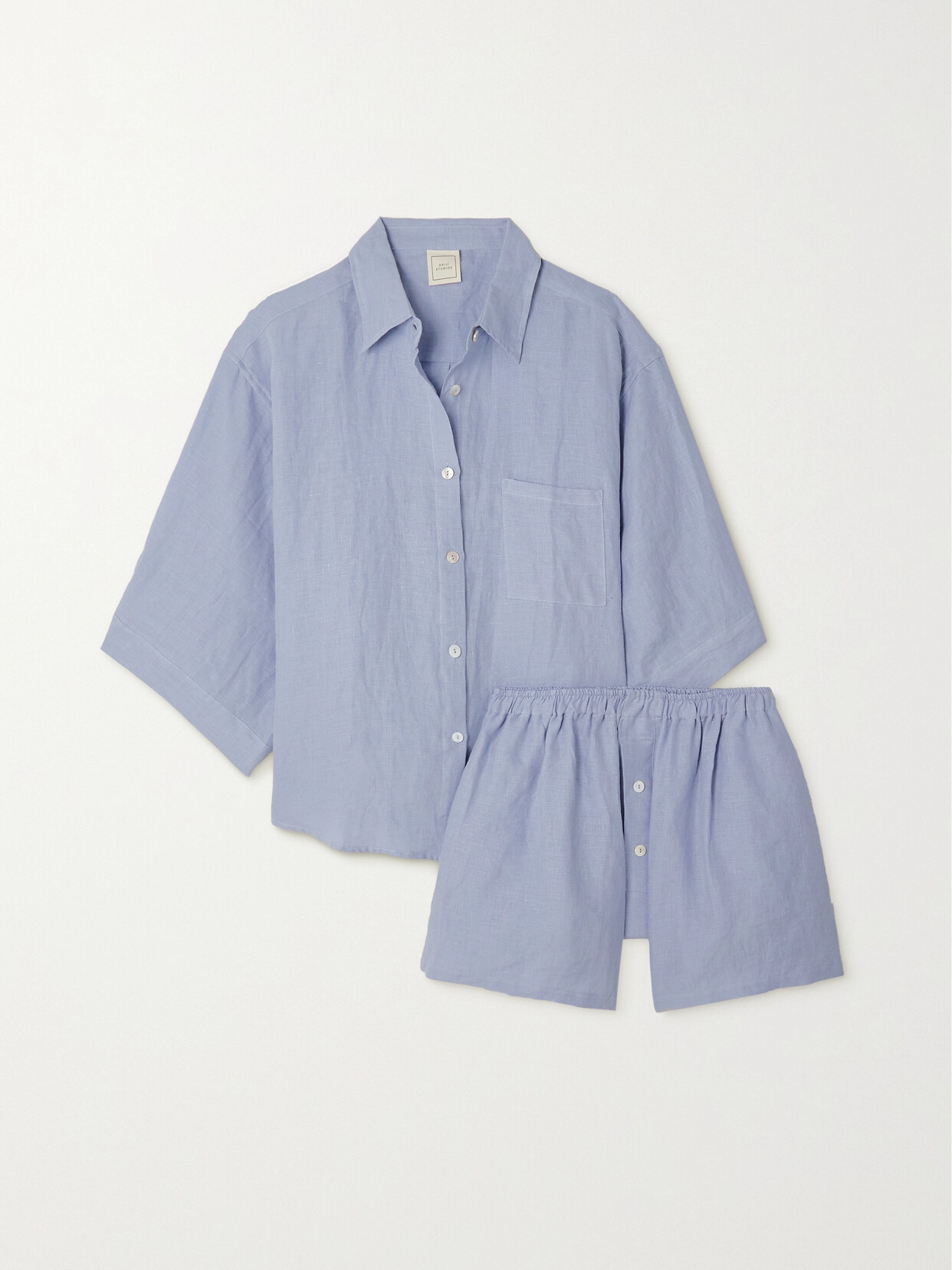 Deiji Studios - + Net Sustain The 03 Linen Pajama Set - Blue