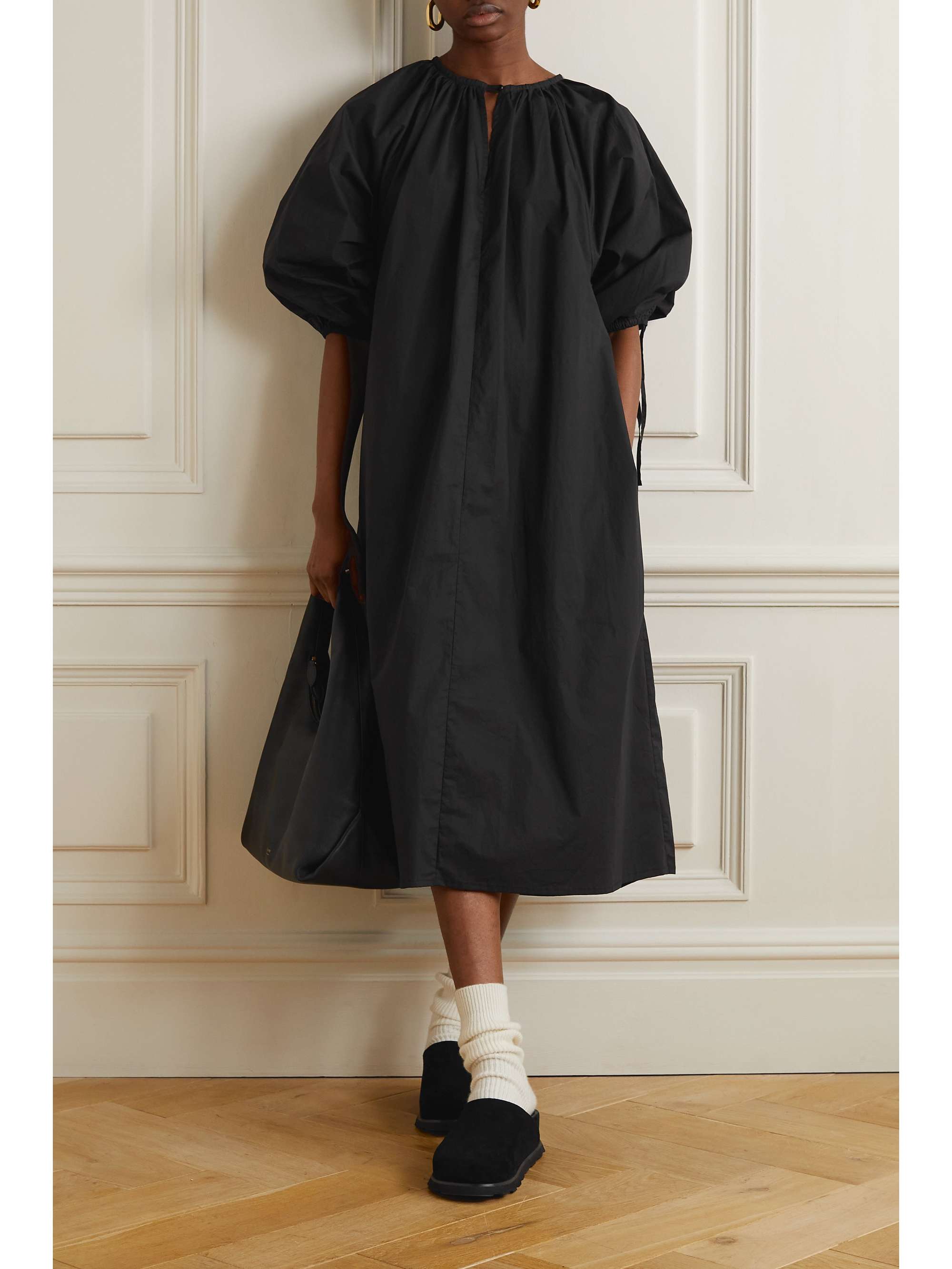 DEIJI STUDIOS + NET SUSTAIN The Drawstring organic cotton-poplin midi dress  | NET-A-PORTER