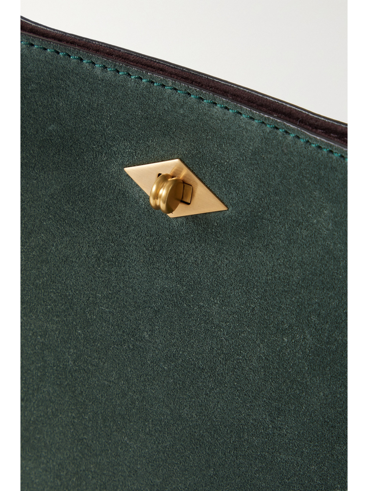 Metier Stowaway Suede Shoulder Bag In Green