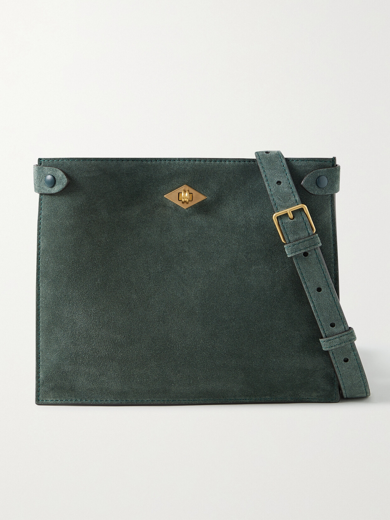 Metier Stowaway Suede Shoulder Bag In Green