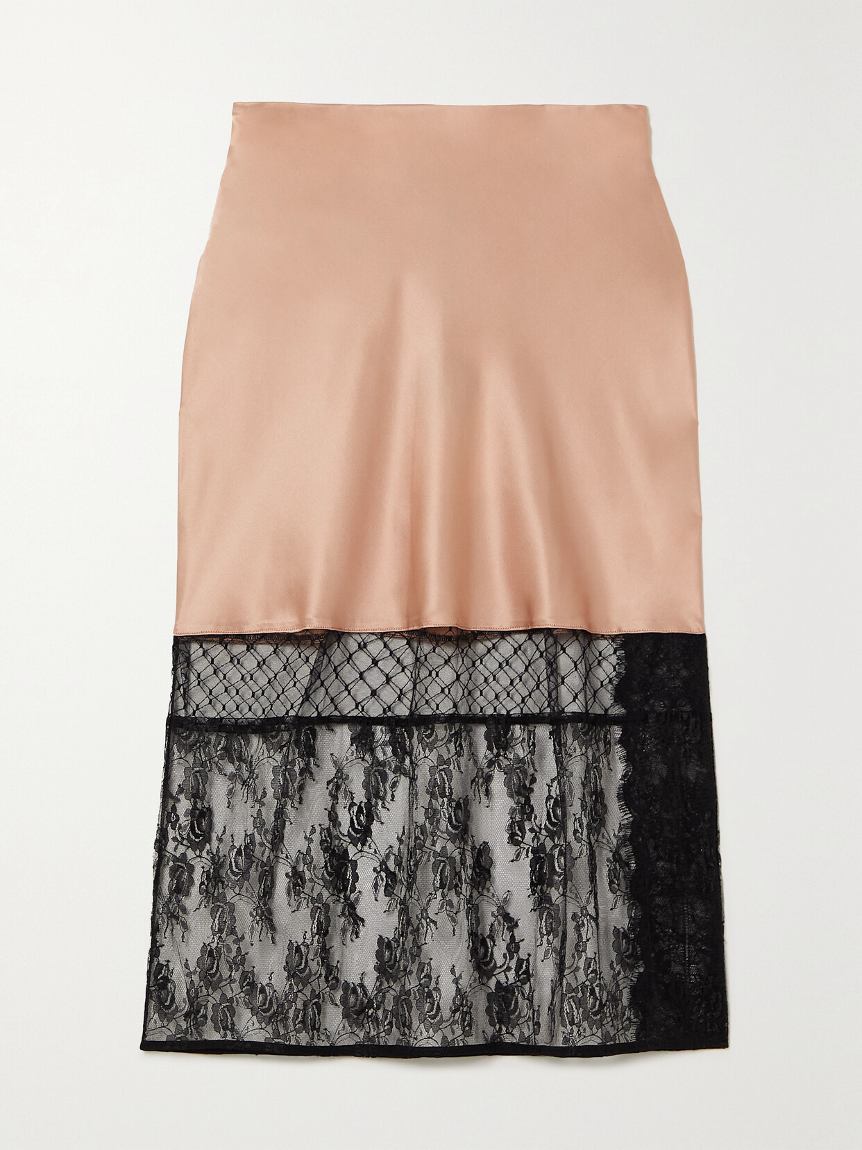 Sleeping with Jacques - Francine Lace And Tulle-trimmed Silk-satin Skirt - Pink