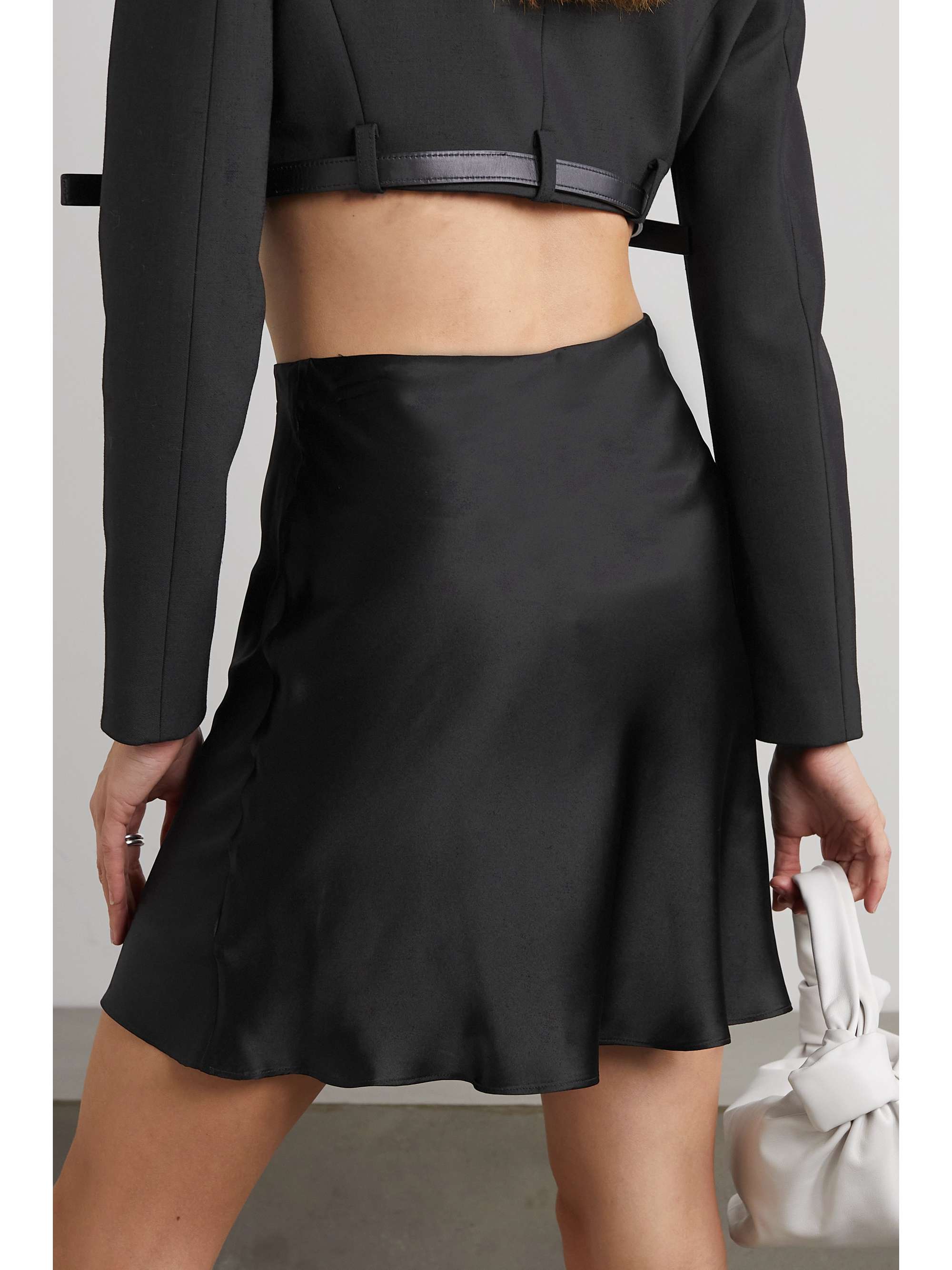Black Carla silksatin mini skirt SLEEPING WITH JACQUES NETAPORTER
