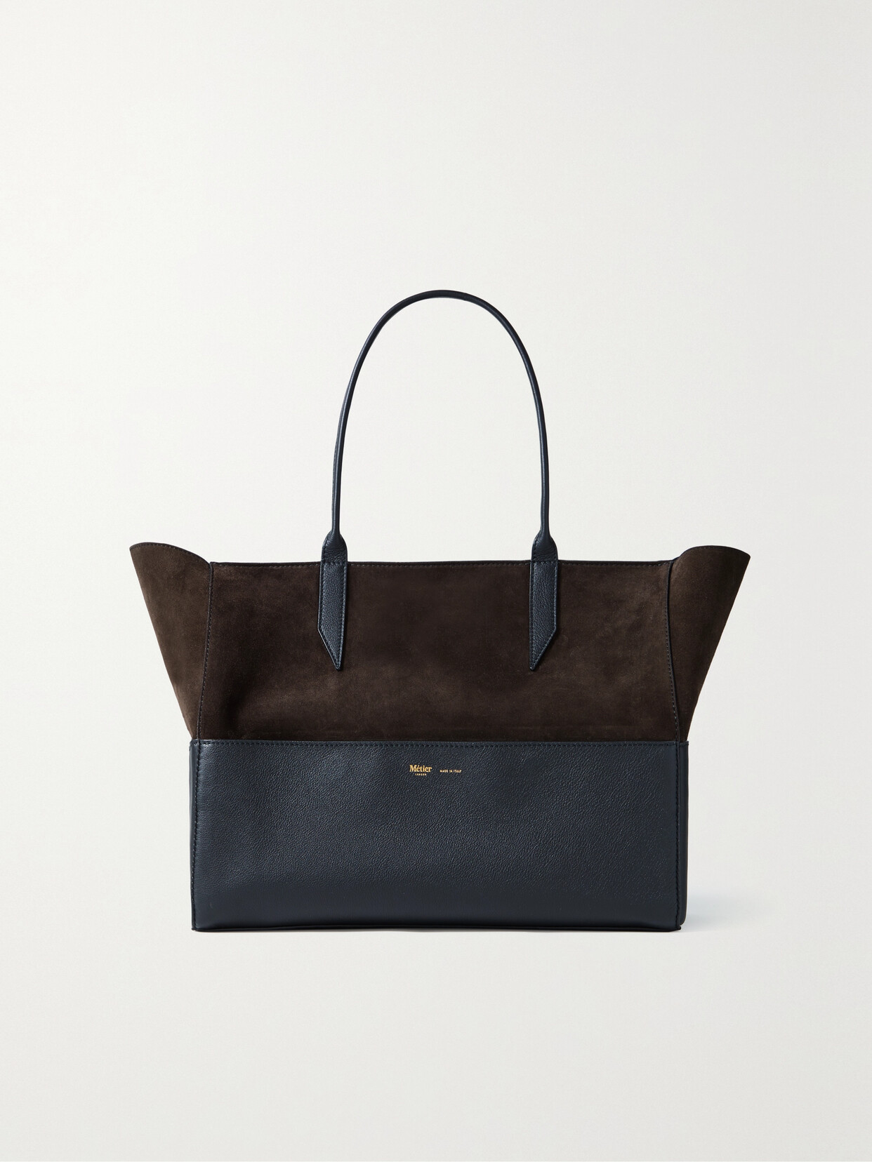 Métier - Incognito Small Textured-leather And Suede Tote - Brown