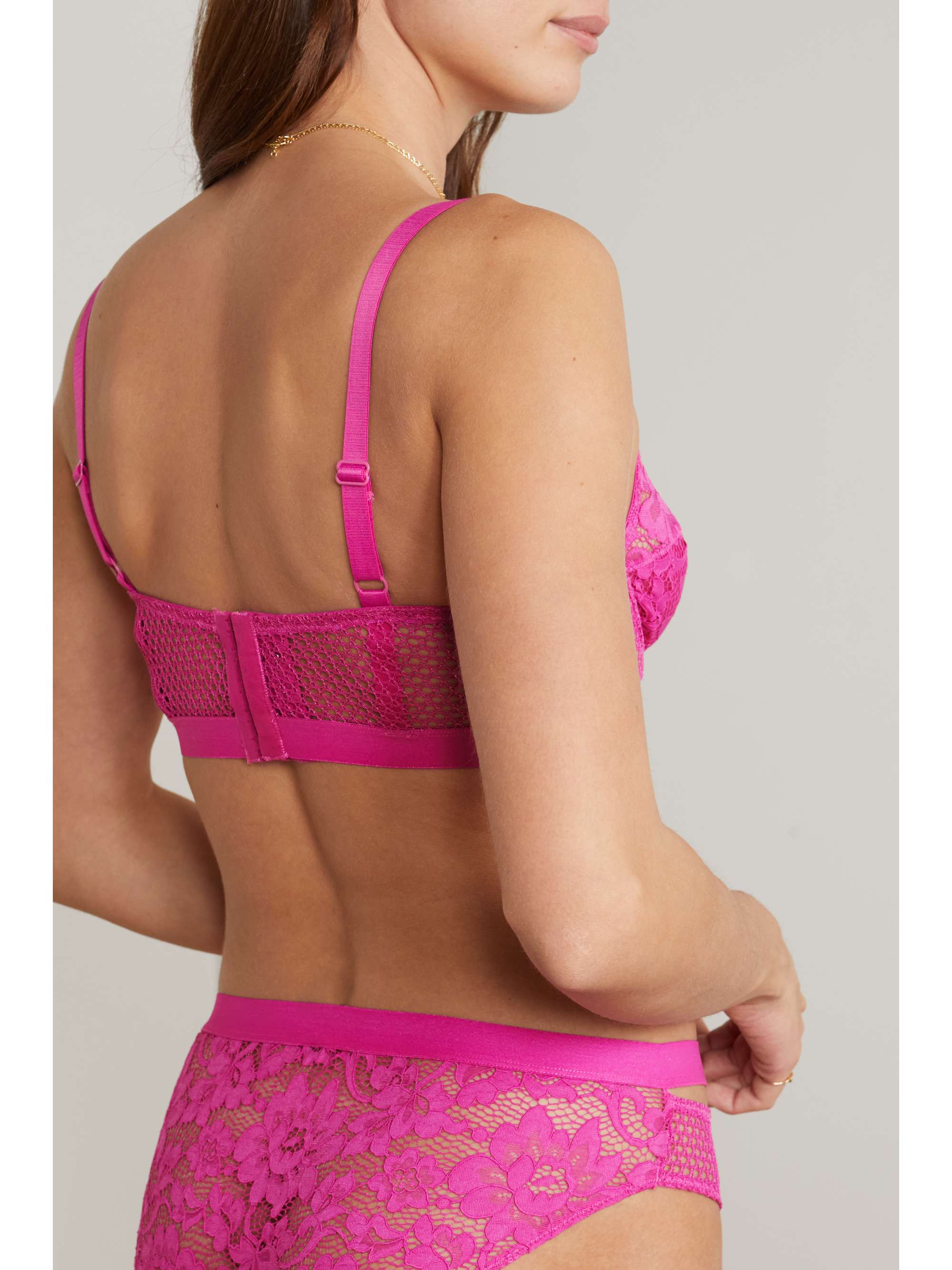 ELSE Petunia stretch-mesh and corded lace underwired bra