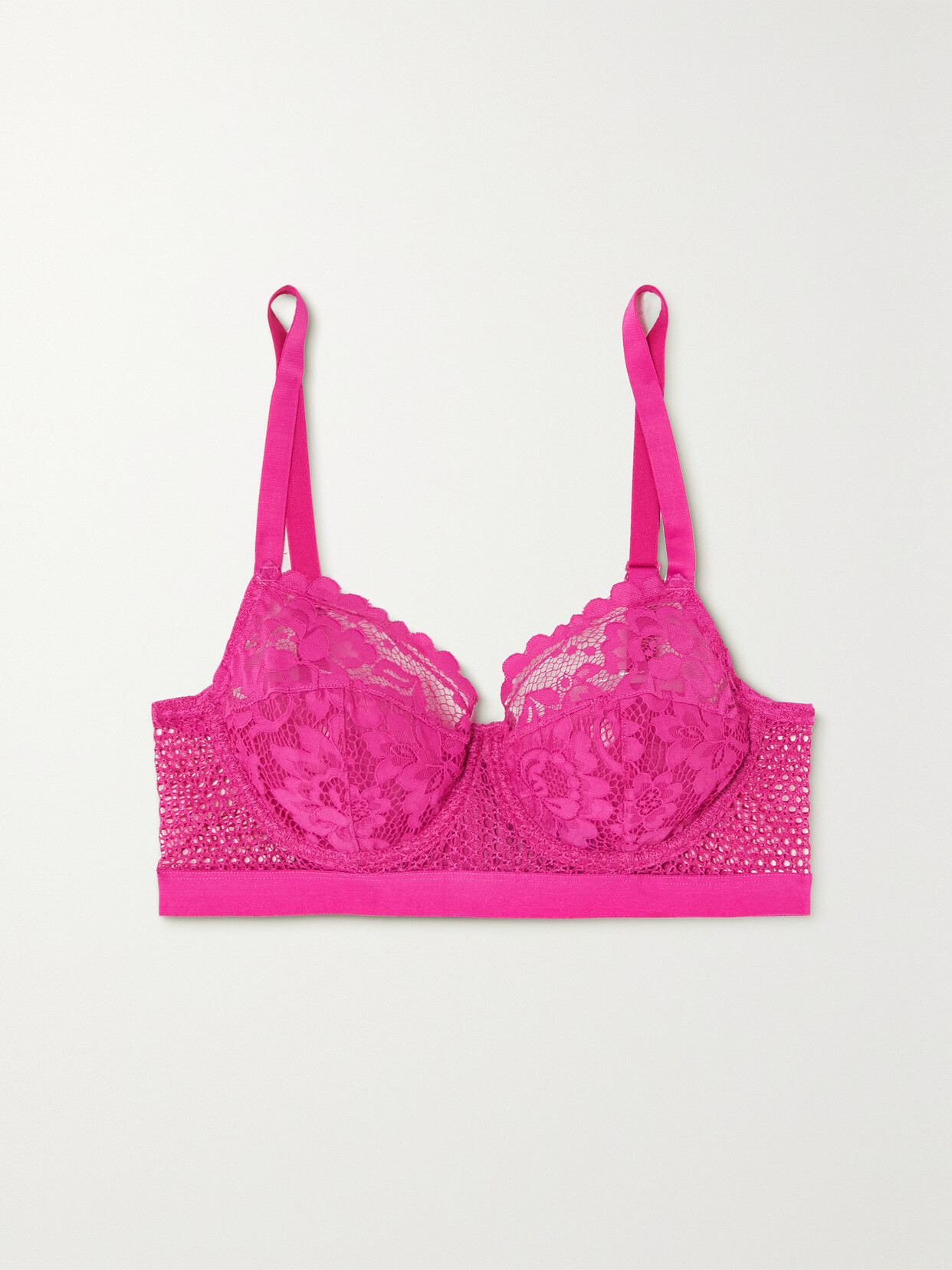 ELSE - Petunia Stretch-mesh And Corded Lace Underwired Bra - Pink 22 Awaiting product image