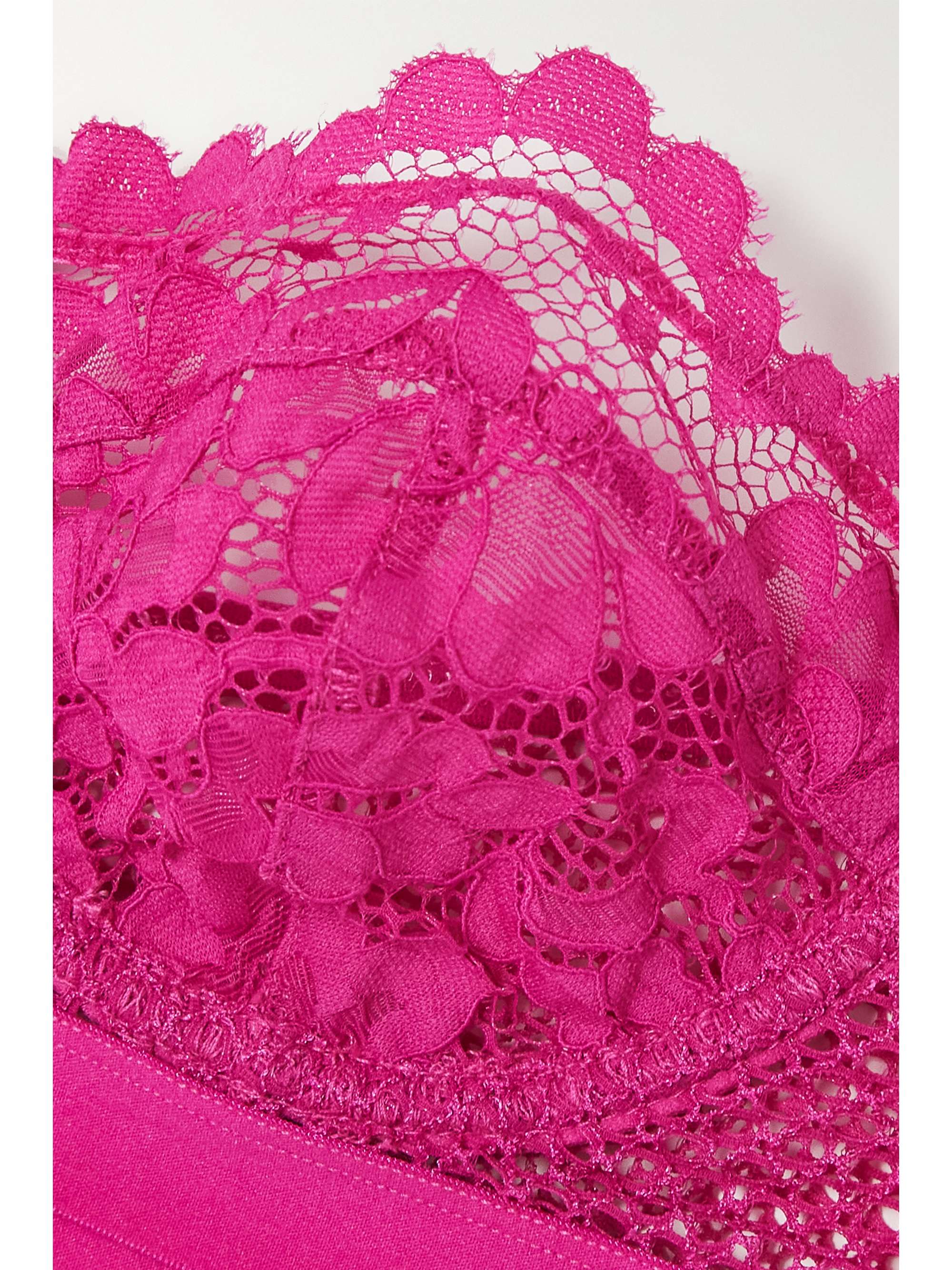 ELSE Petunia stretch-mesh and corded lace underwired strapless balconette bra