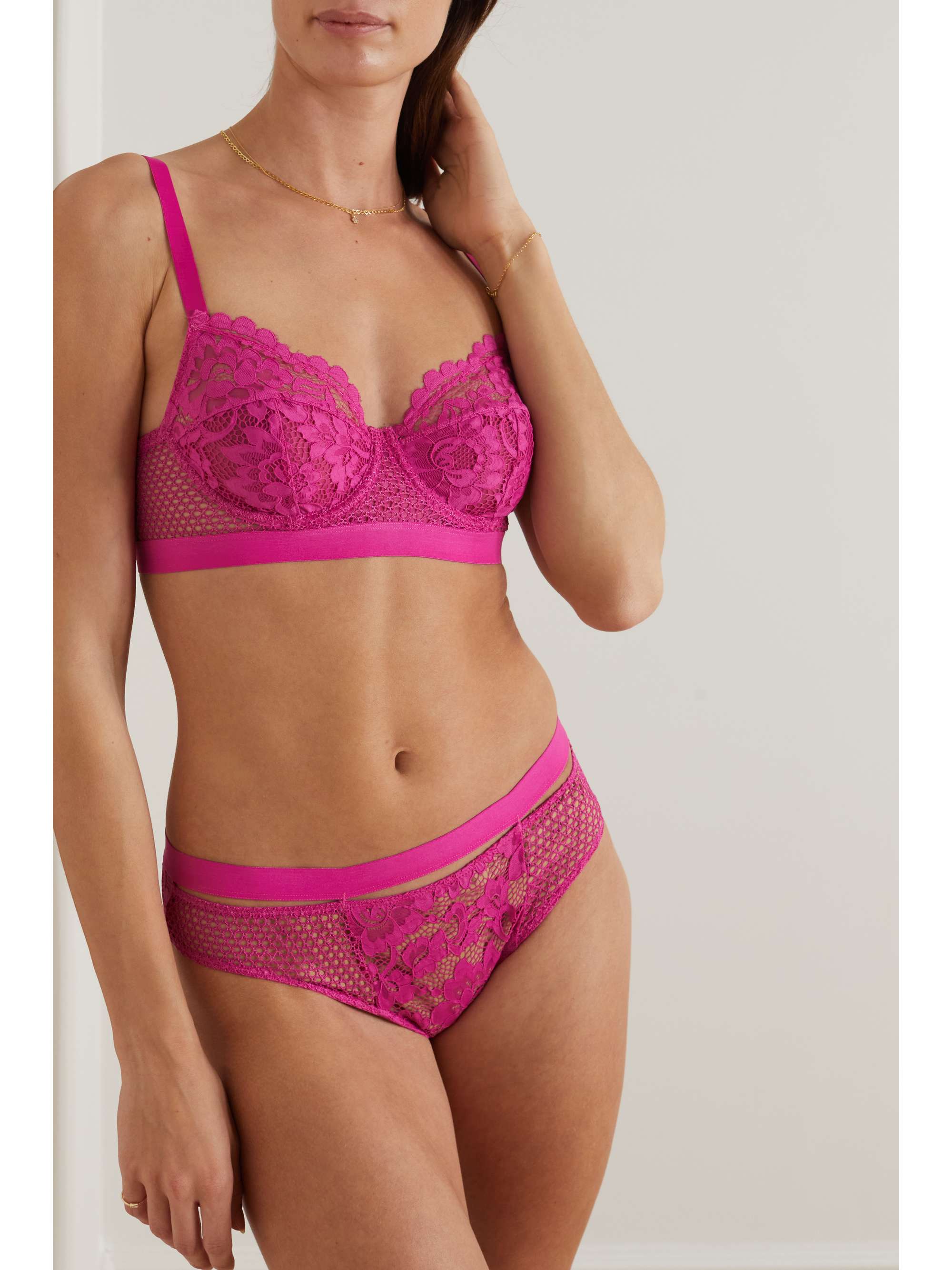 ELSE Petunia stretch-mesh and corded lace briefs