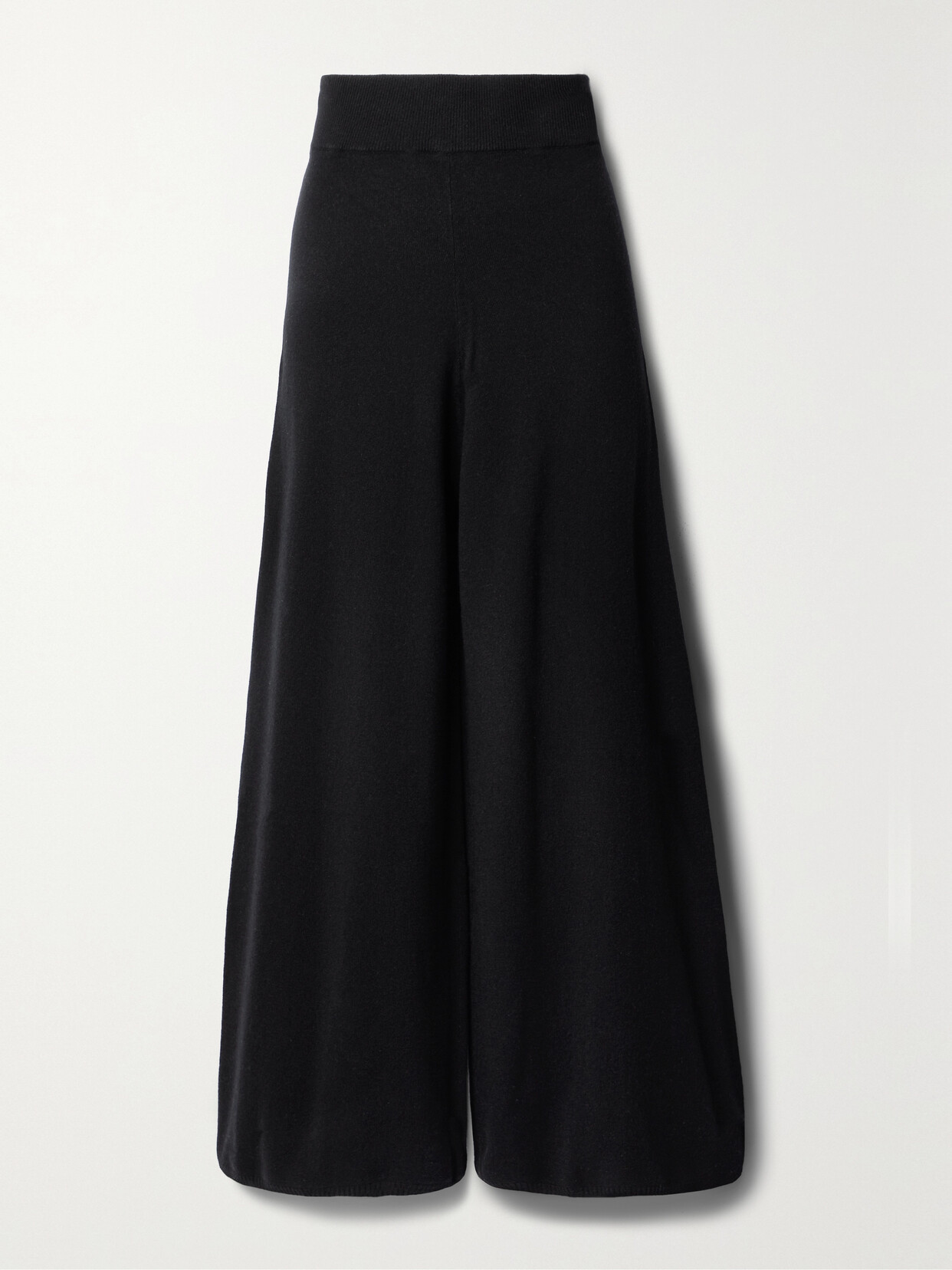 LESET - Zoe Knitted Wide-leg Pants - Black