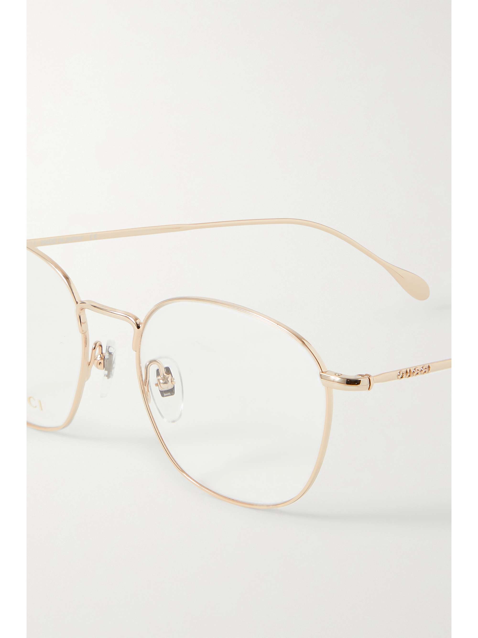 GUCCI EYEWEAR Round-frame gold-tone optical glasses
