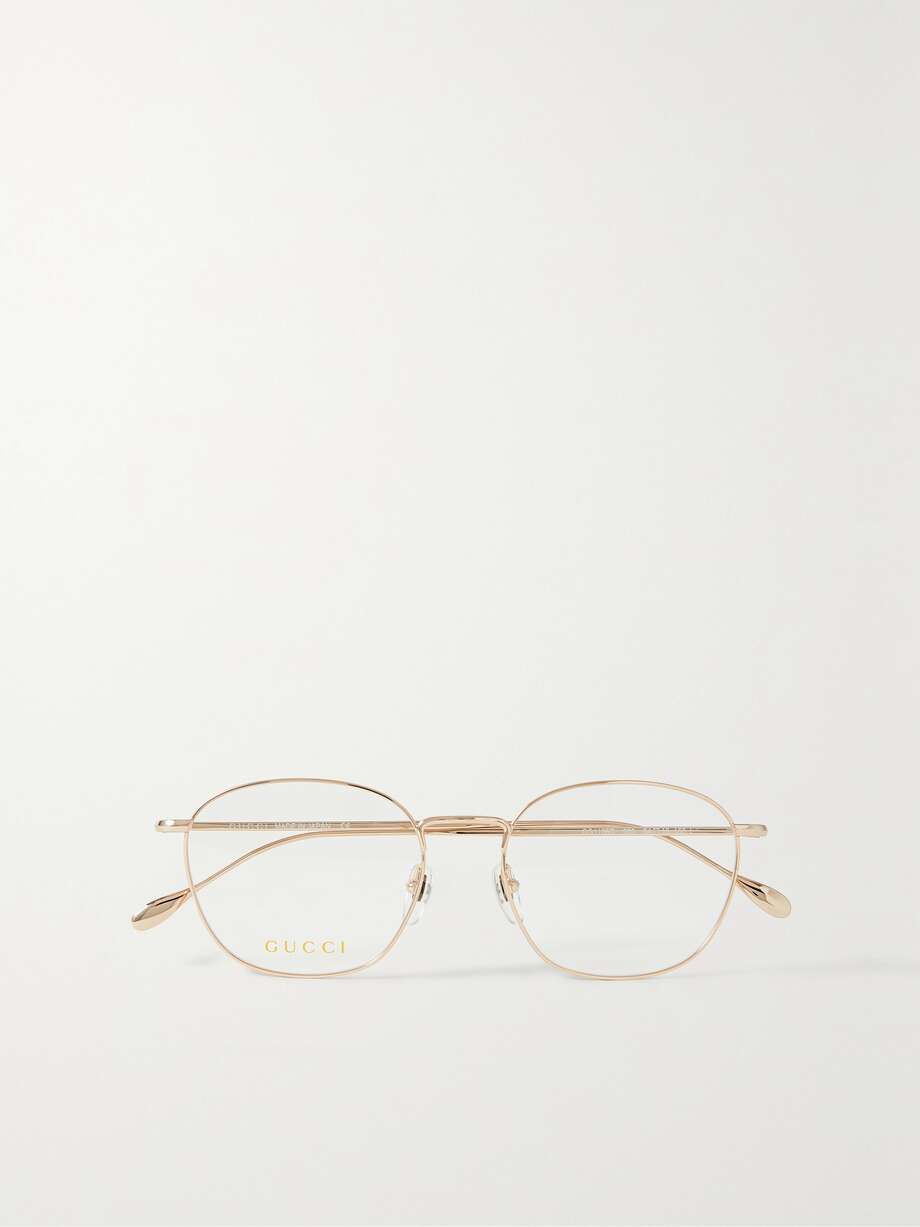 gold frame glasses gucci