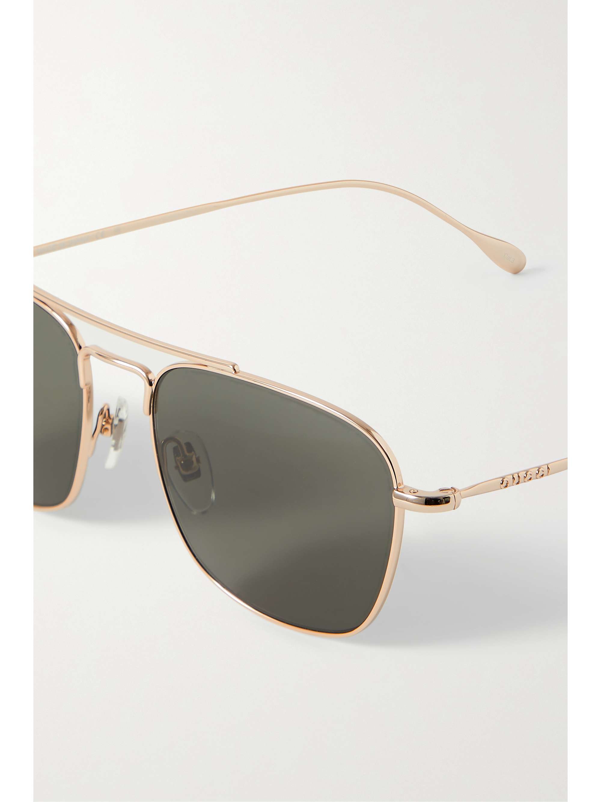 GUCCI EYEWEAR Aviator-style gold-tone sunglasses