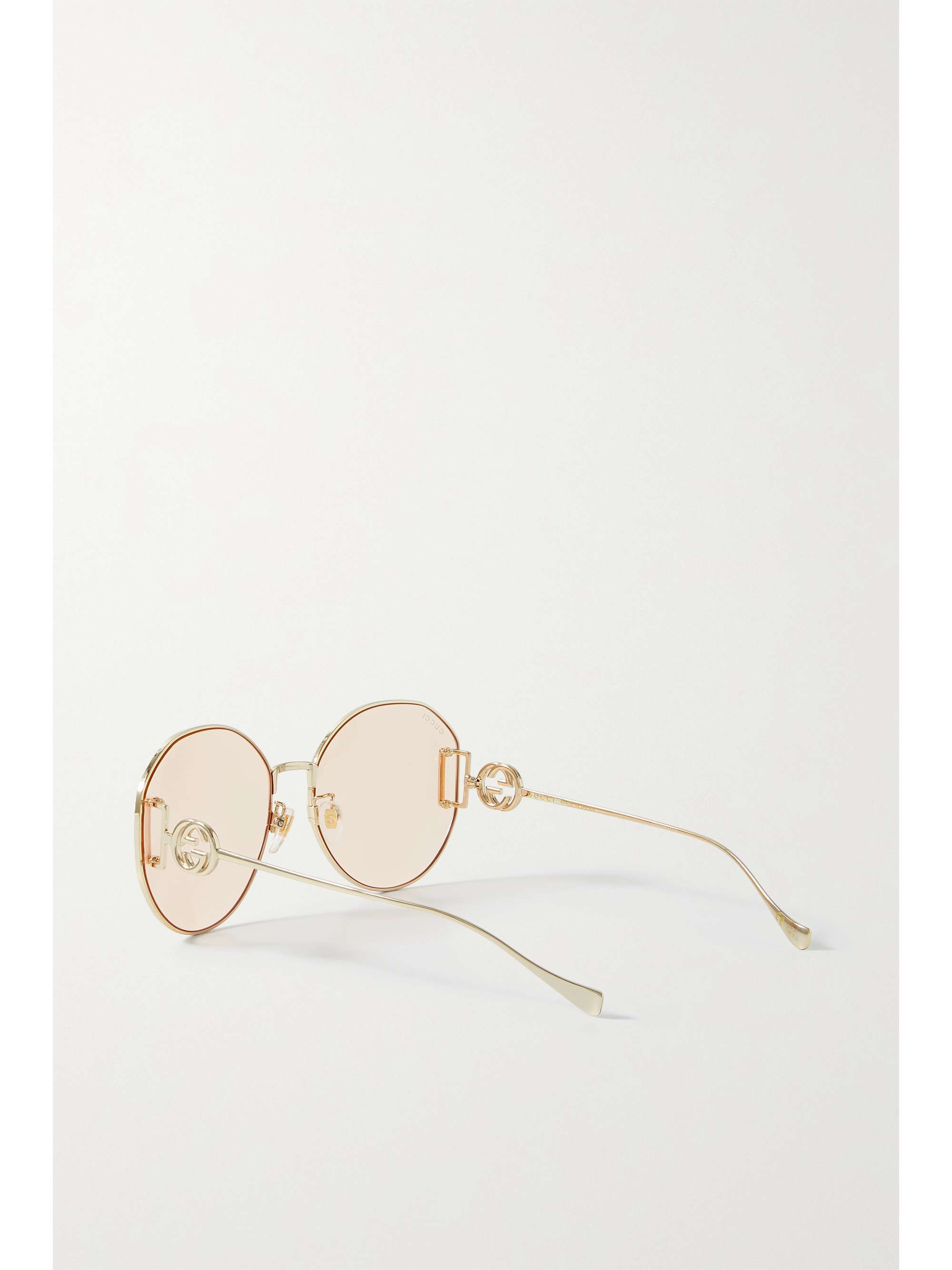 GUCCI EYEWEAR 超大款金色圆框太阳镜